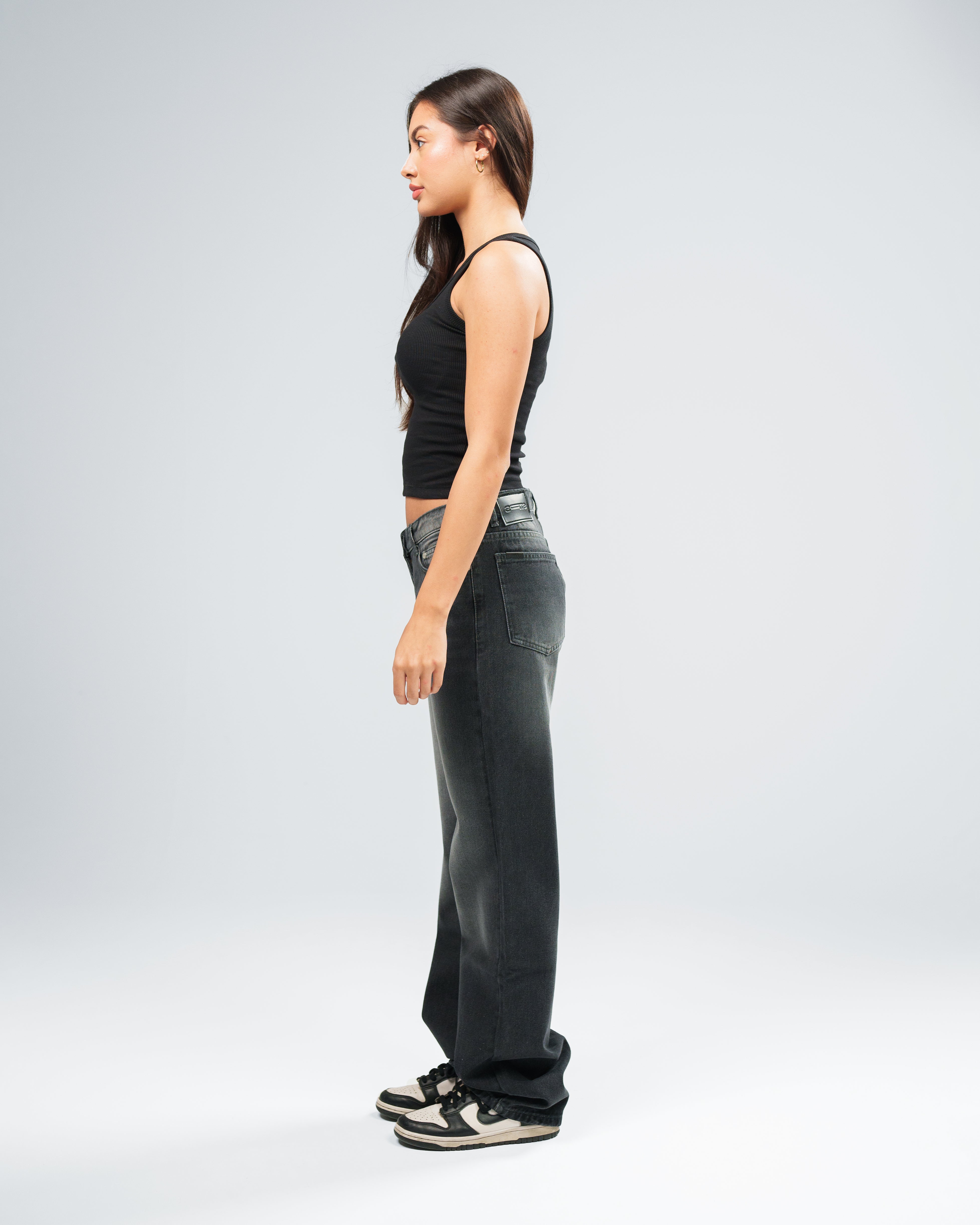 CARBON GREY SCULPT LOW RISE JEANS