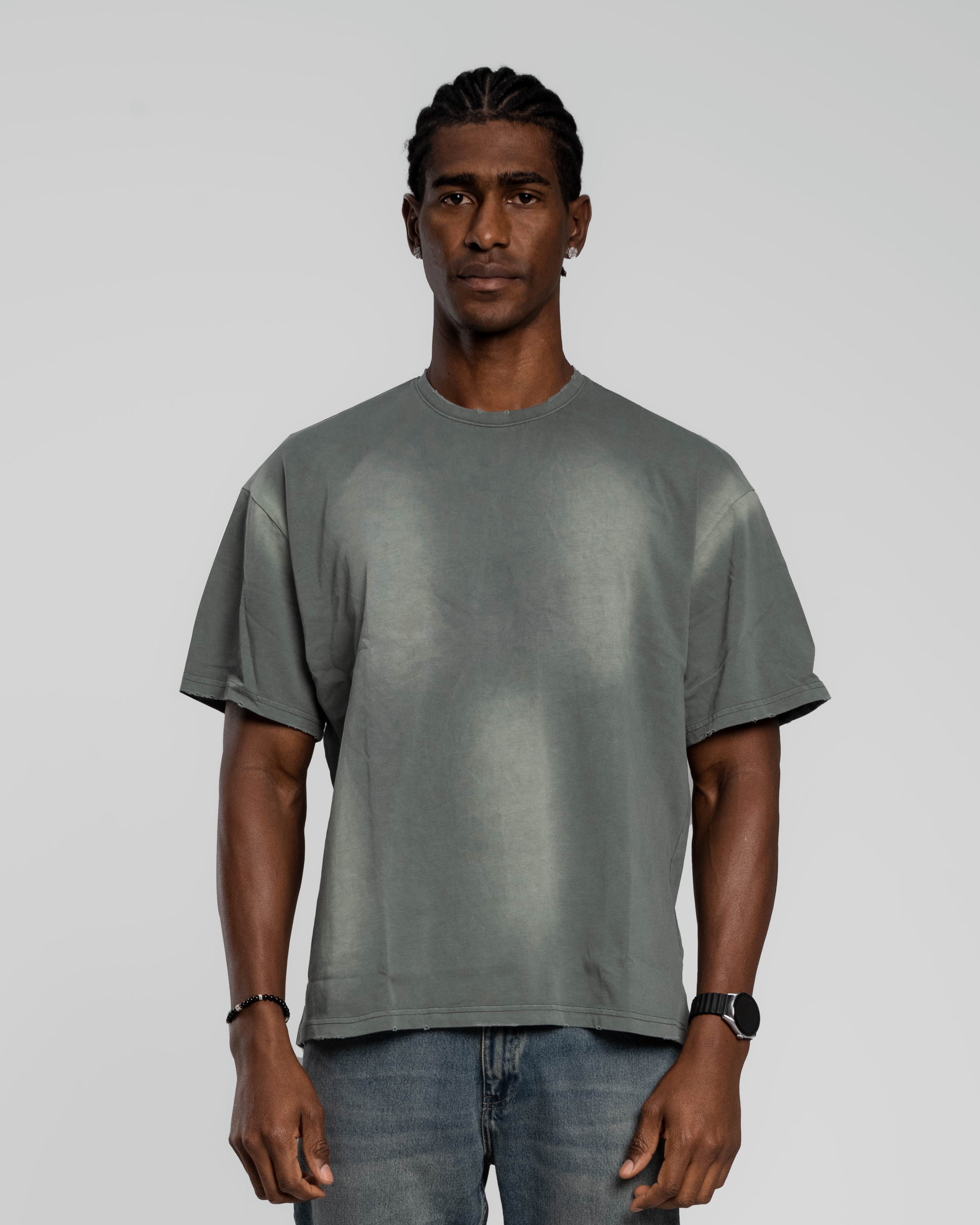 DARK SAGE GREEN STONEWASHED T-SHIRT
