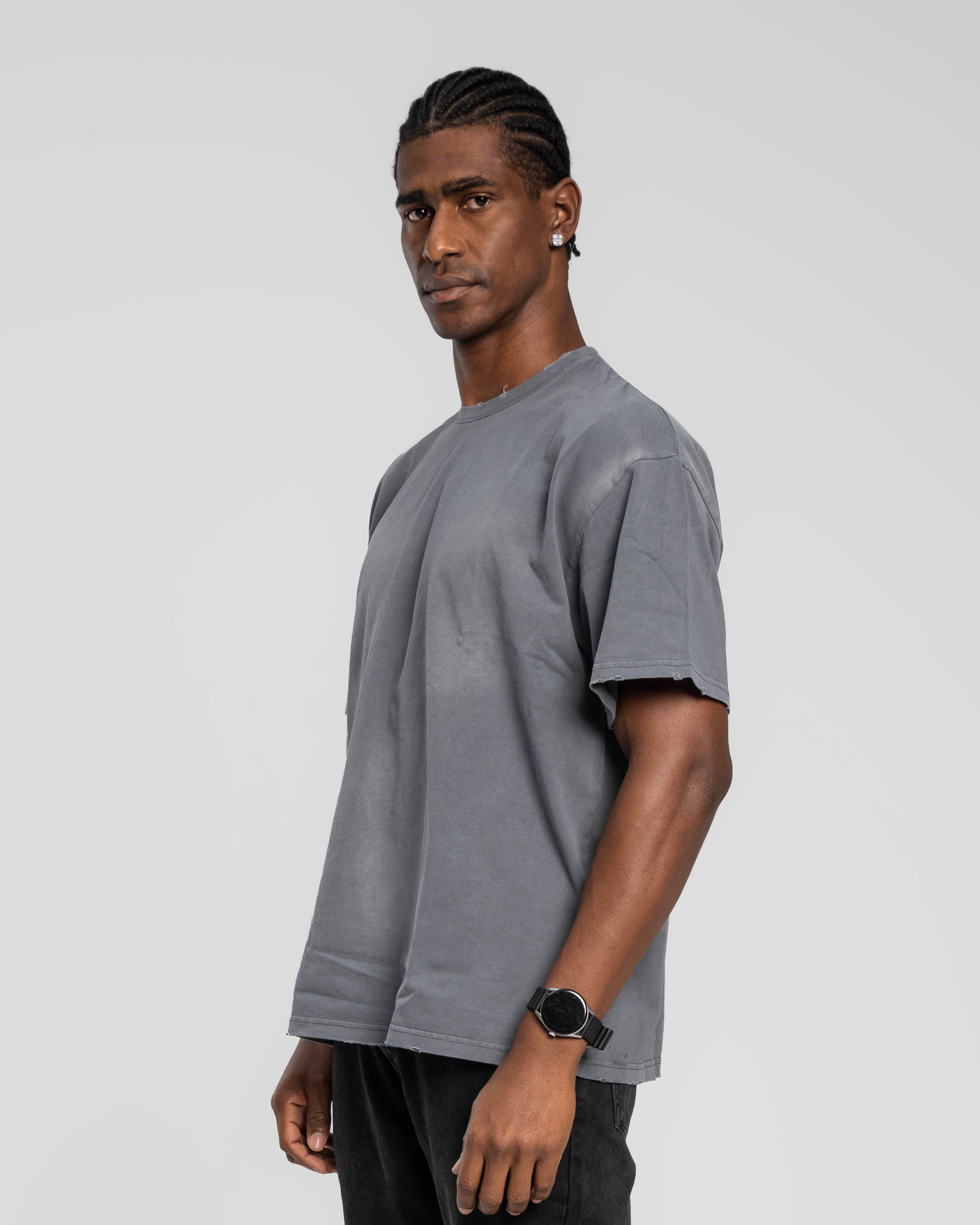 DARK GREY STONEWASHED T-SHIRT