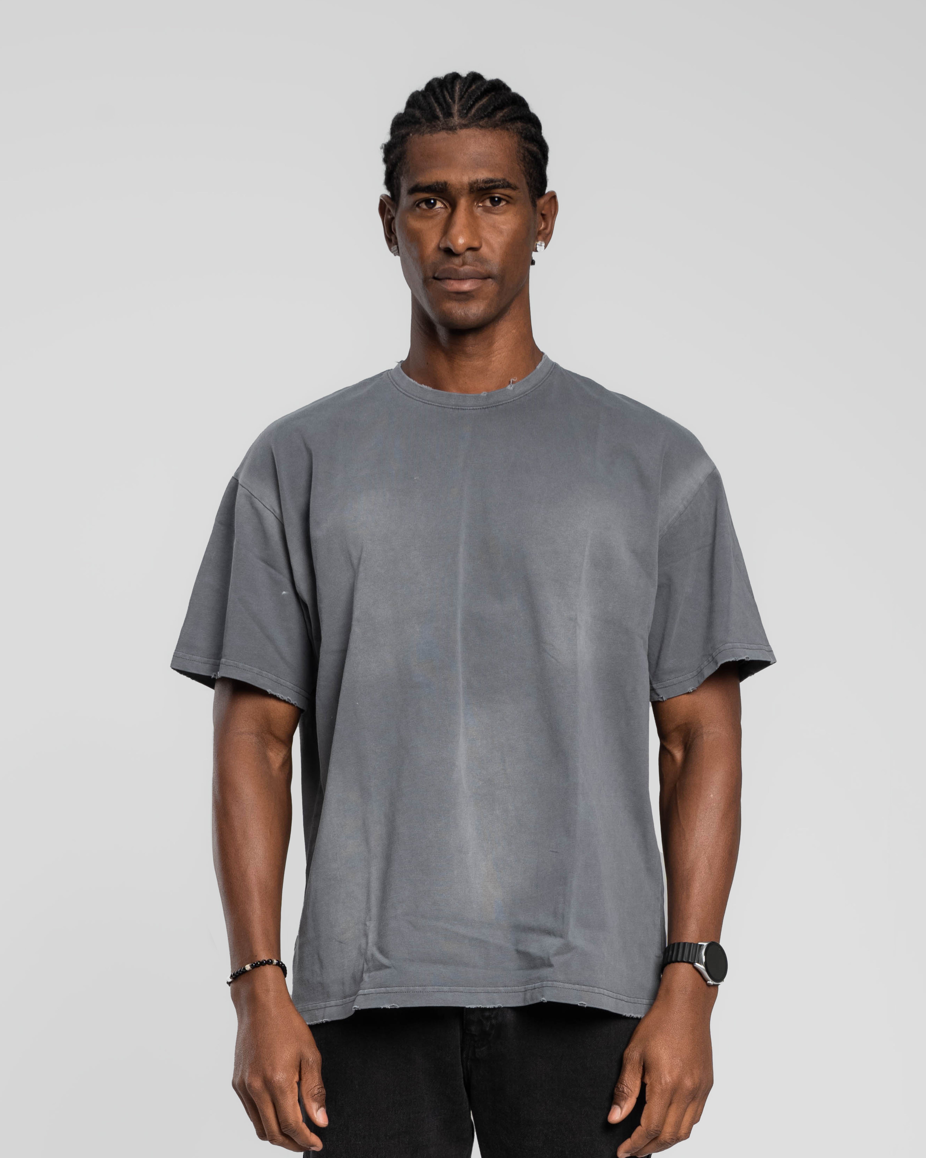 DARK GREY STONEWASHED T-SHIRT