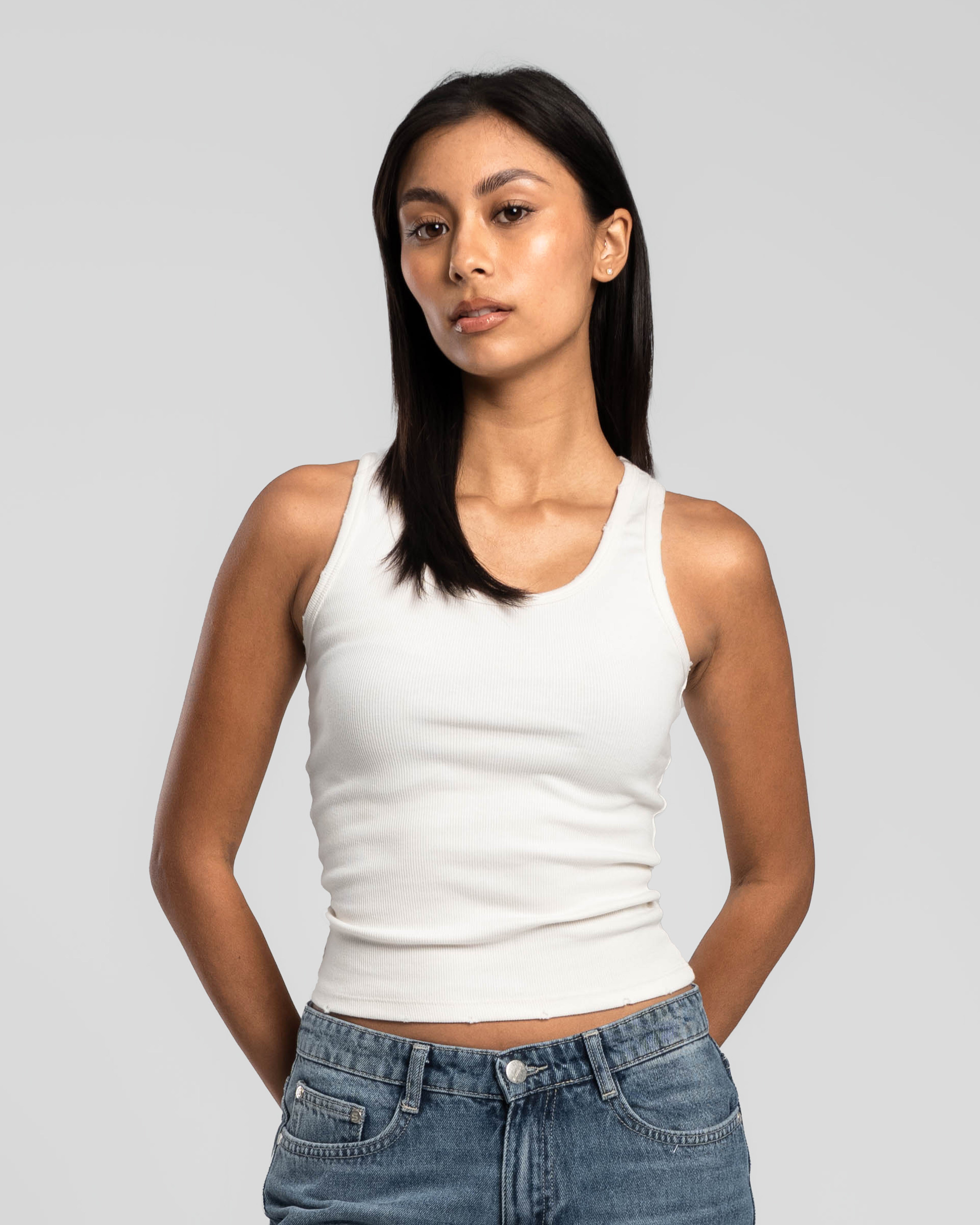 OFF-WHITE DISTRESSED TANK TOP