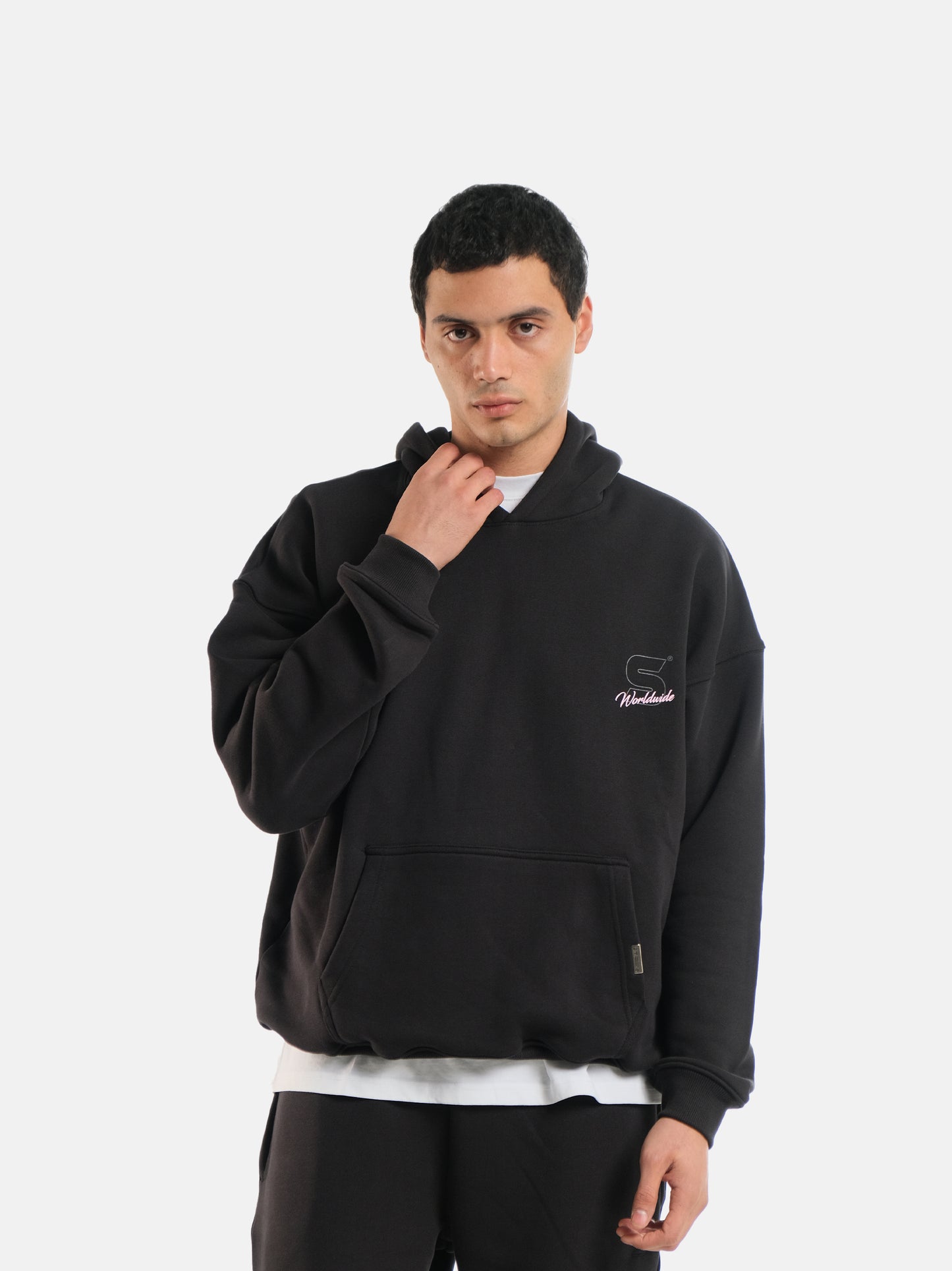 BLACK WORLDWIDE HOODIE