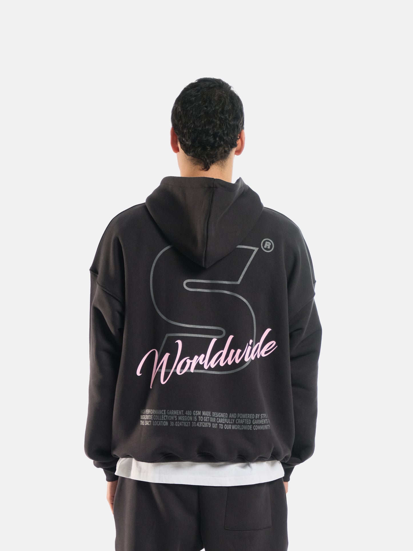 BLACK WORLDWIDE HOODIE