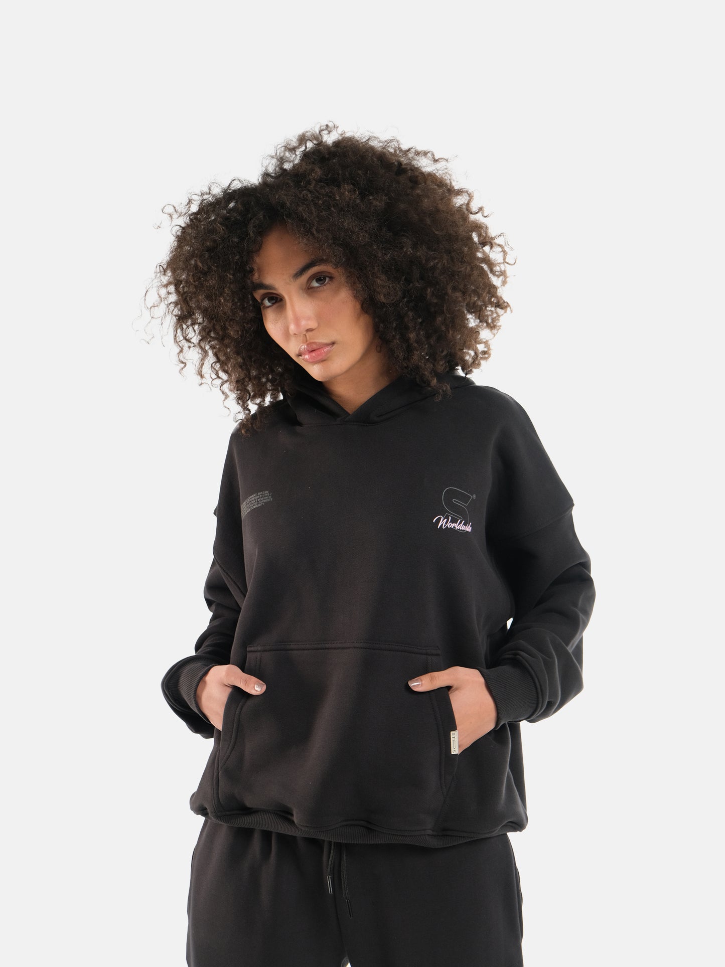 BLACK WORLDWIDE HOODIE