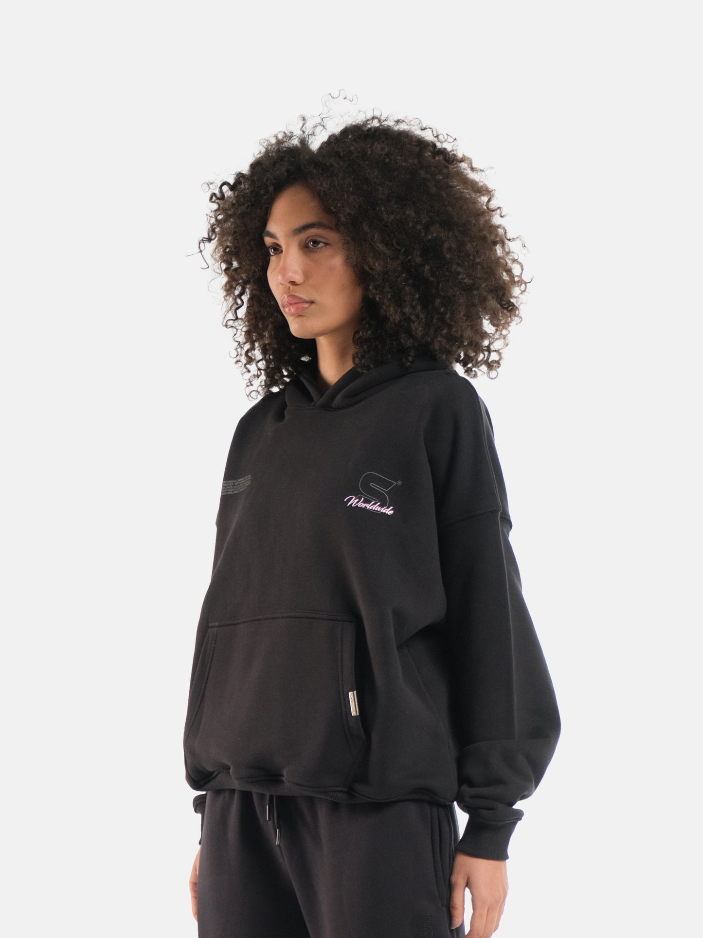 BLACK WORLDWIDE HOODIE