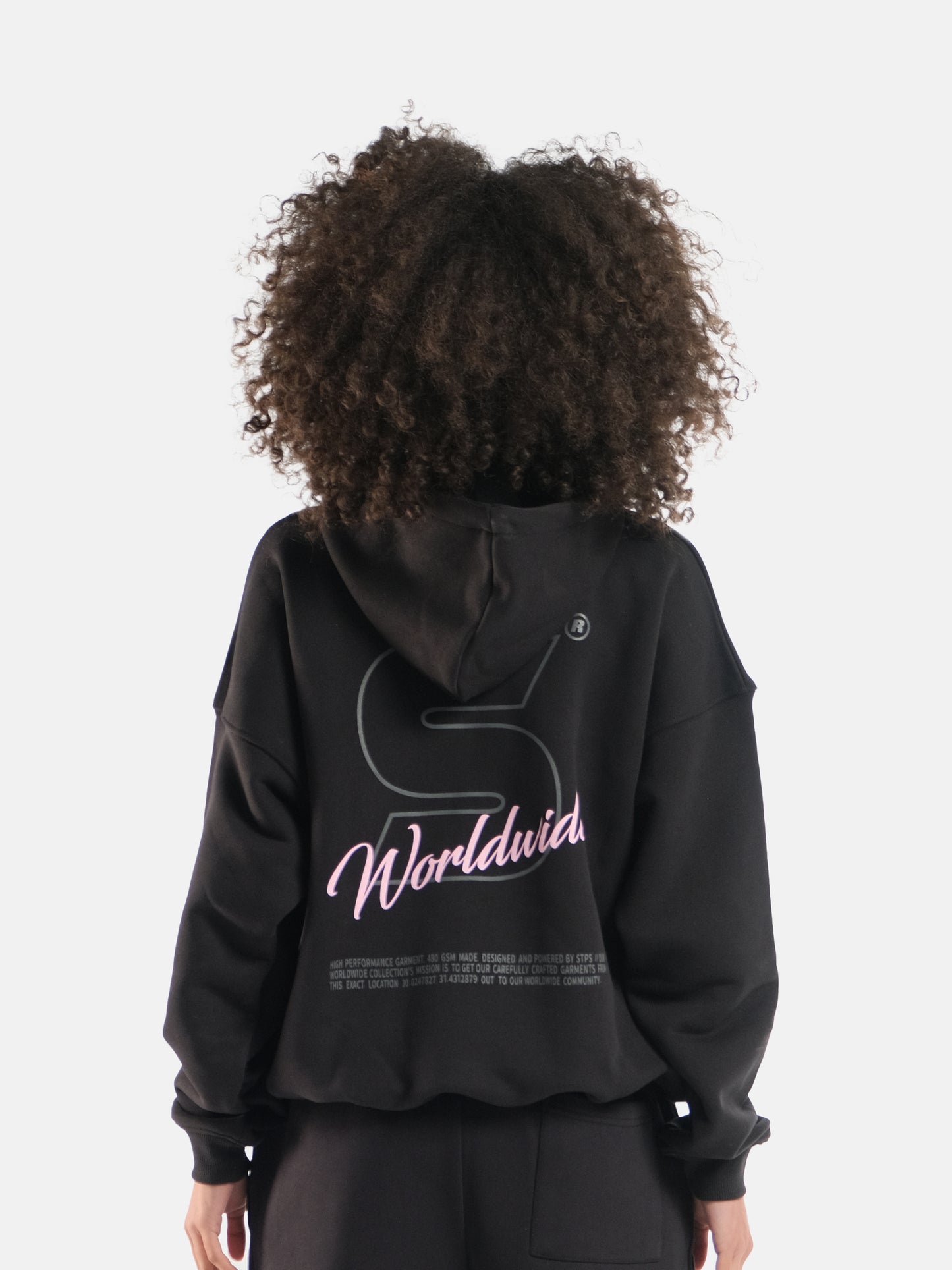 BLACK WORLDWIDE HOODIE