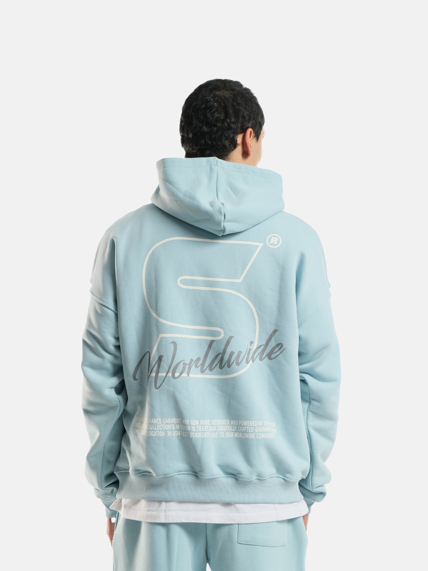 POWDER BLUE WORLDWIDE HOODIE