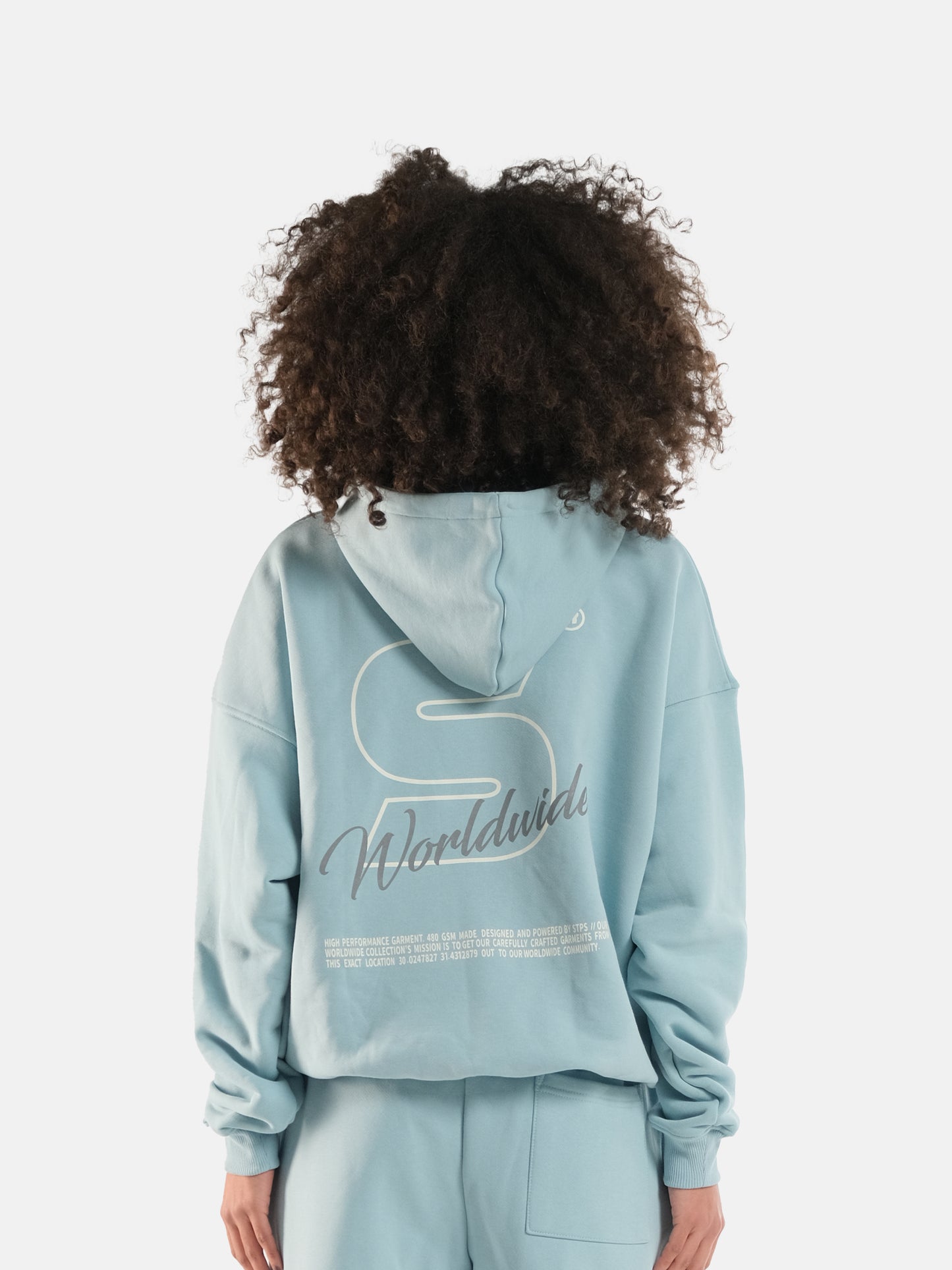 POWDER BLUE WORLDWIDE HOODIE