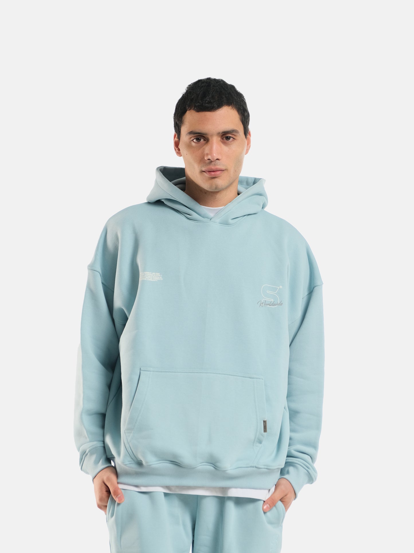 POWDER BLUE WORLDWIDE HOODIE