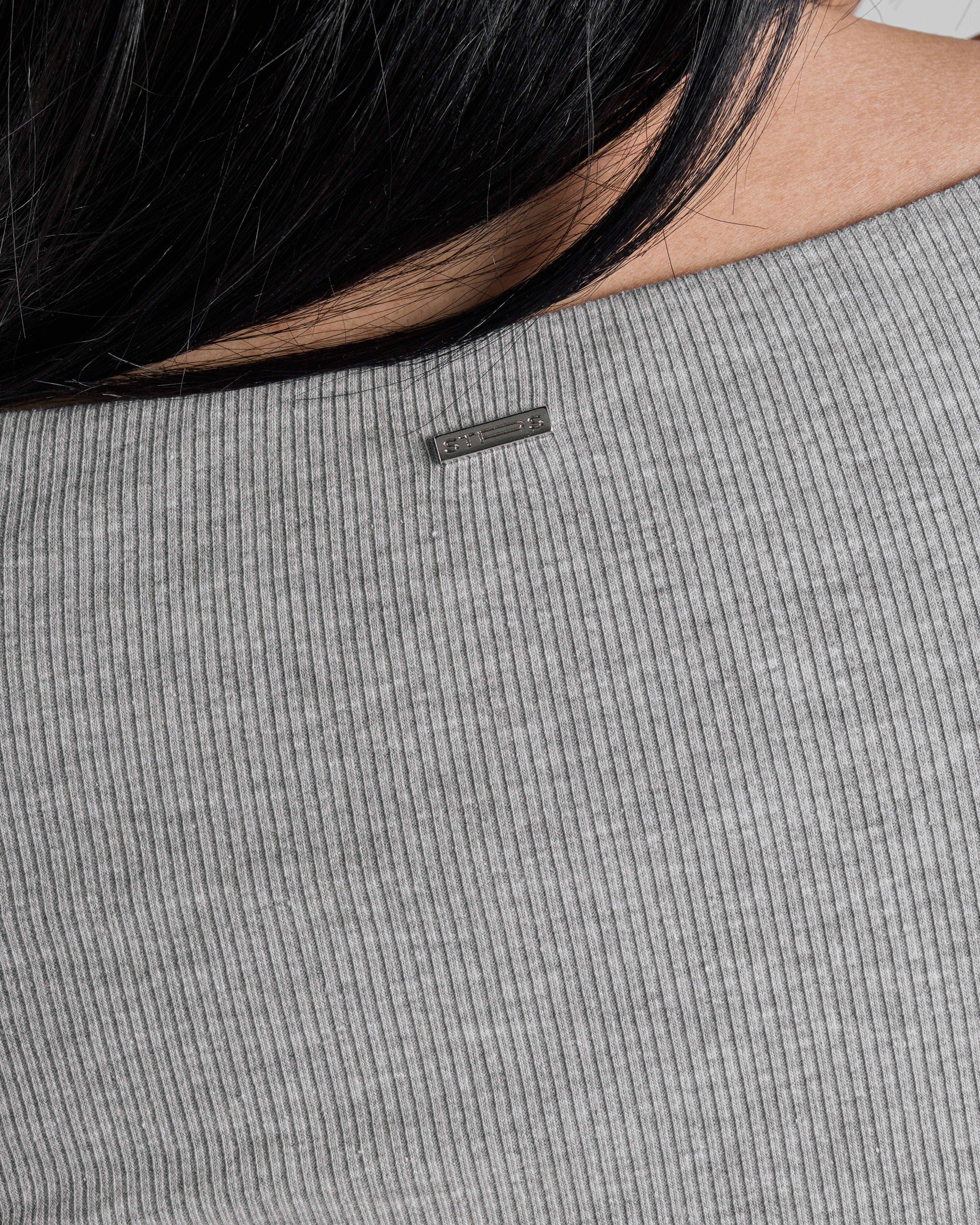 RIBBED BOAT NECK LONG SLEEVE