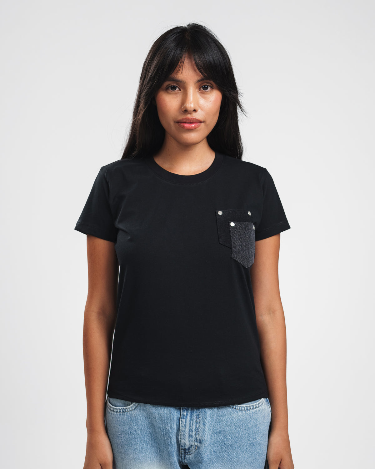 DOUBLE DENIM POCKET TEE