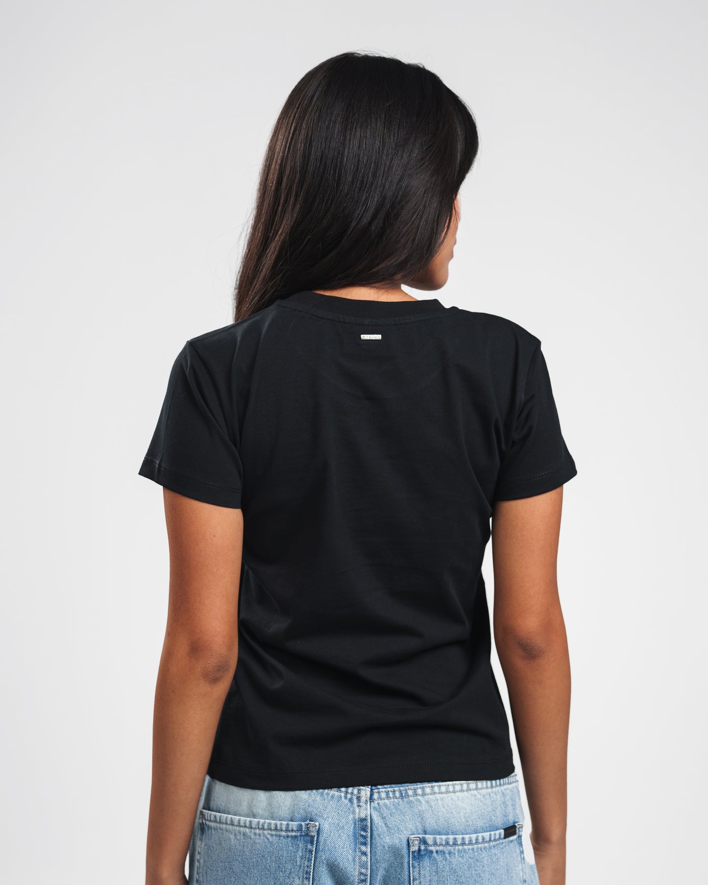 BLACK X DARK GREY DOUBLE DENIM POCKET TEE