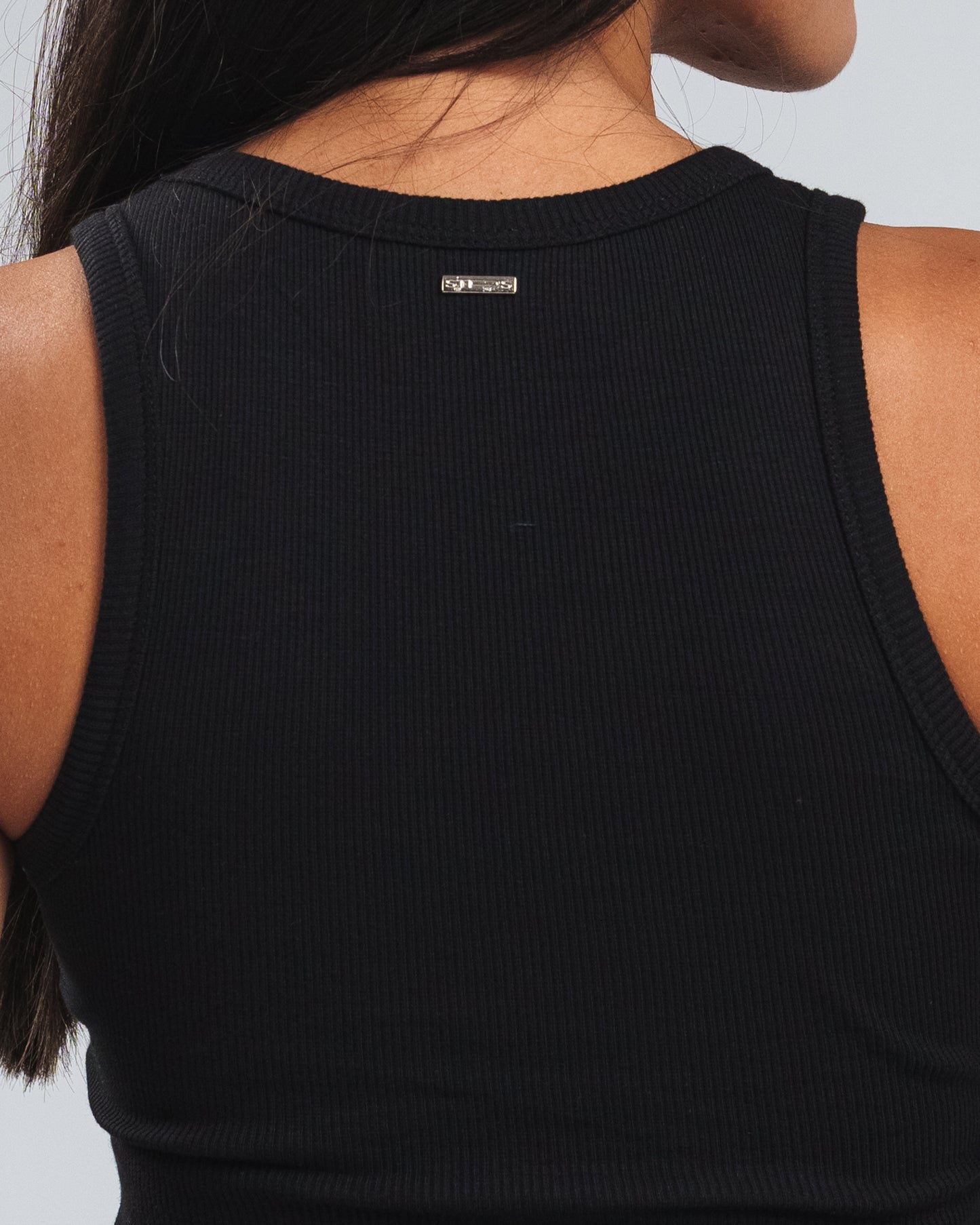 BLACK X DARK GREY DENIM POCKET TANK TOP