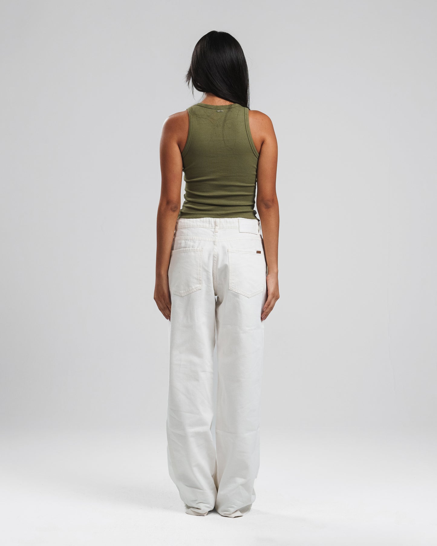 BONE WHITE RELAXED MID RISE JEANS