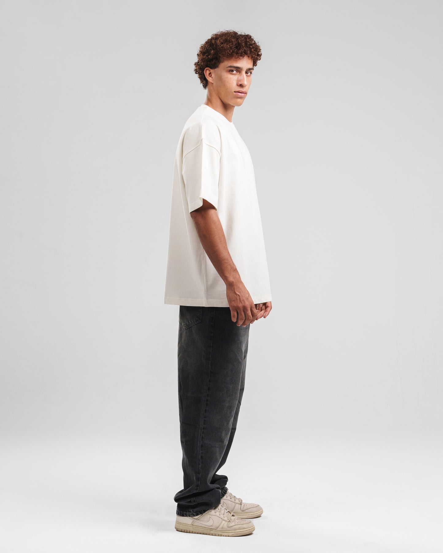 CONCRETE GREY UTILITY BAGGY JEANS