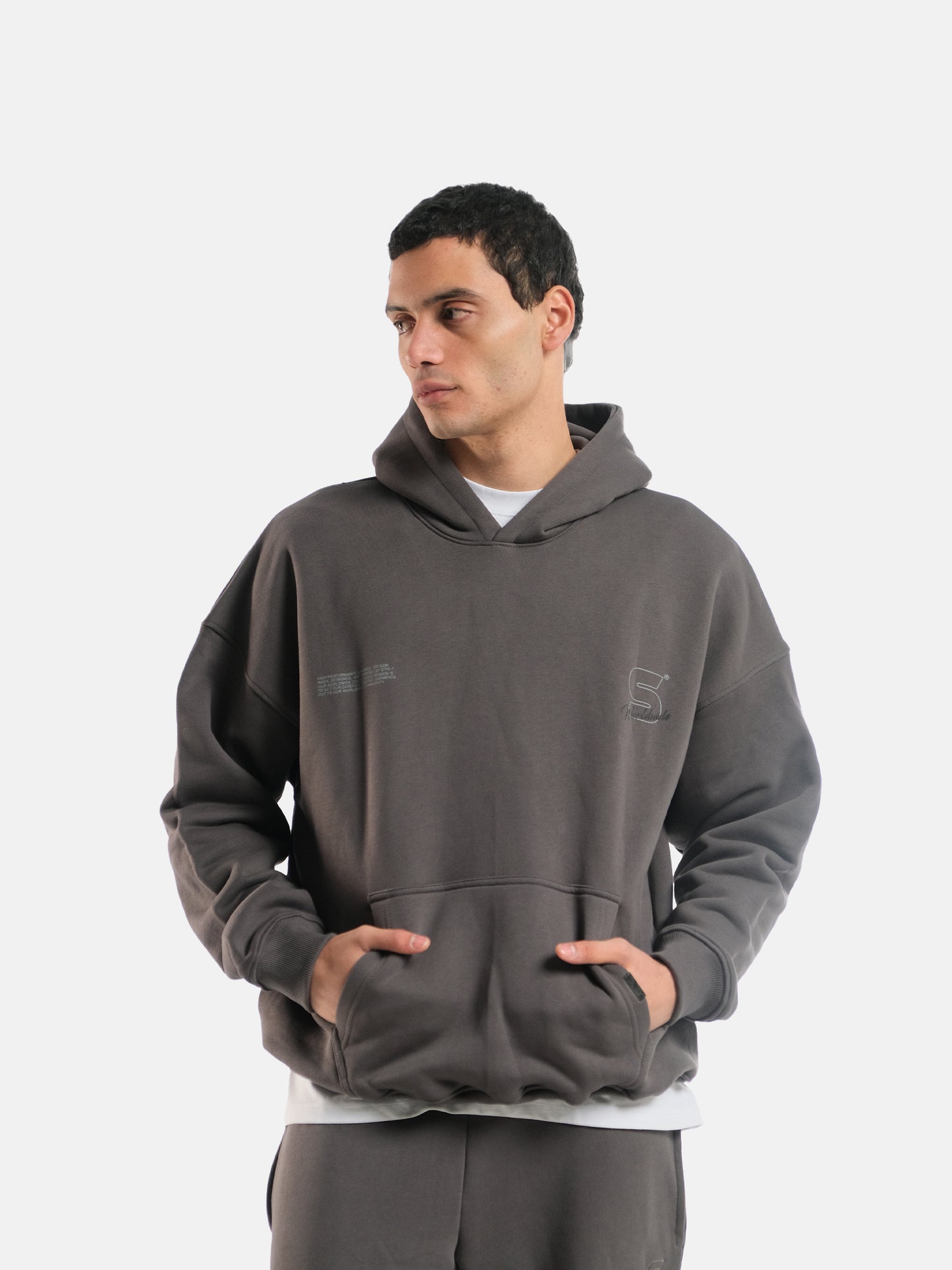 DARK GREY WORLDWIDE HOODIE