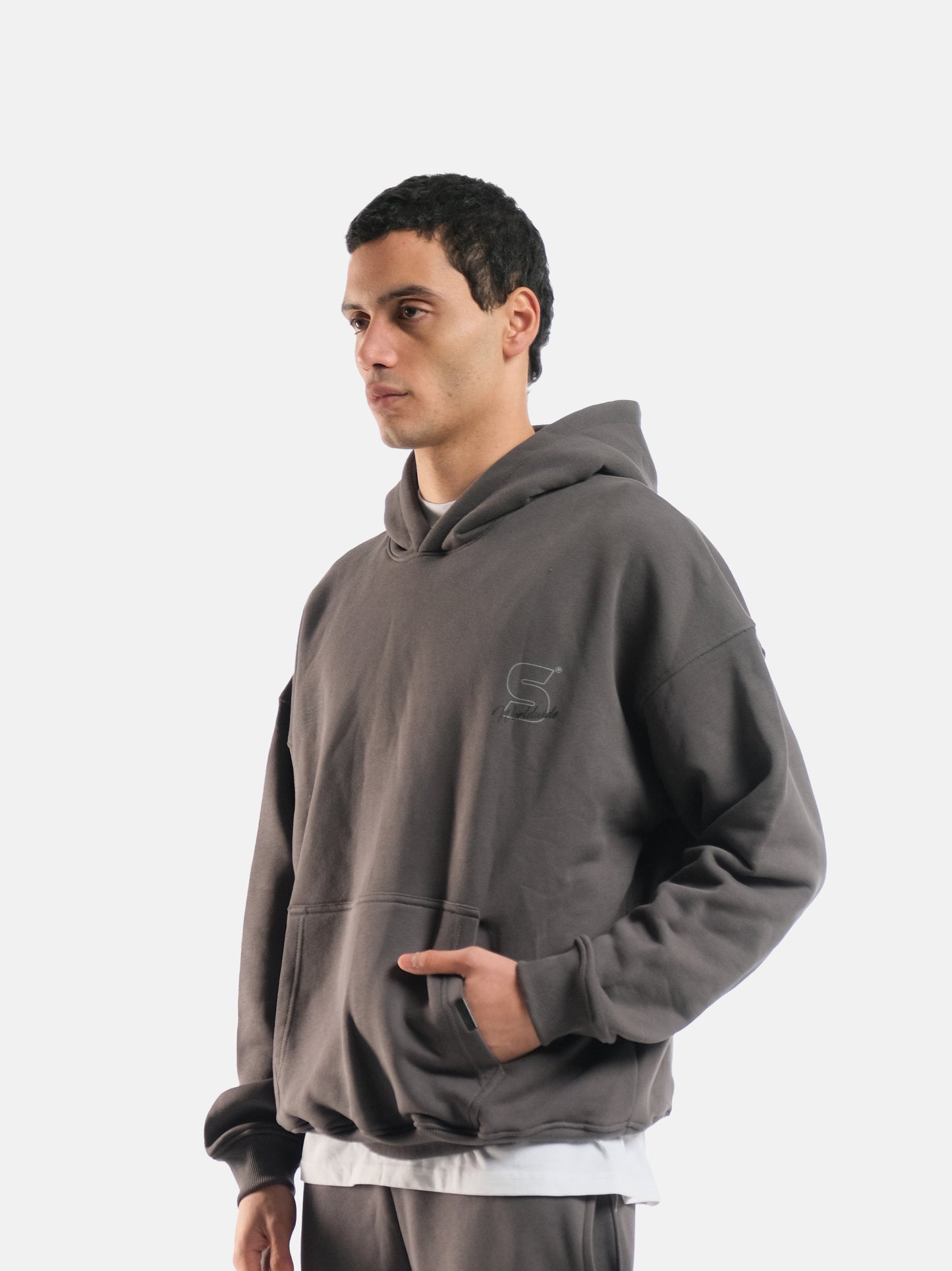 DARK GREY WORLDWIDE HOODIE