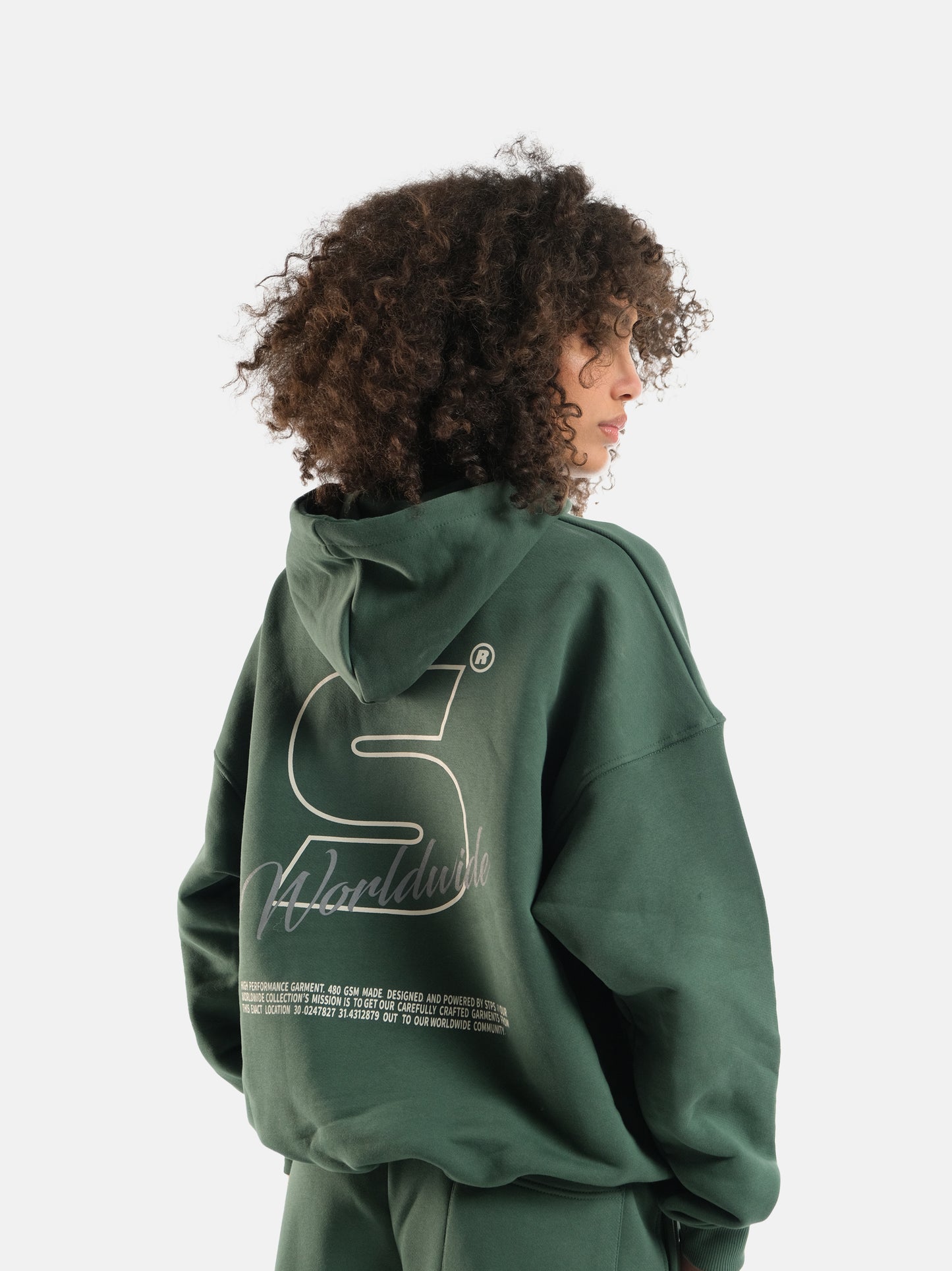 HUNTER GREEN WORLDWIDE HOODIE