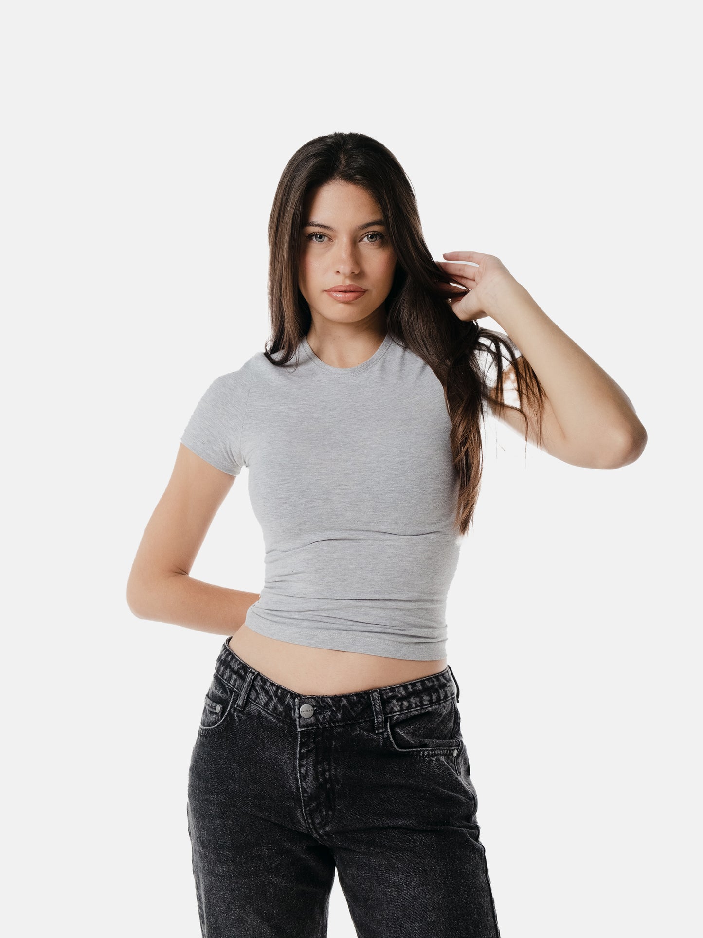 LIGHT GREY BASIC COTTON TEE – STPS