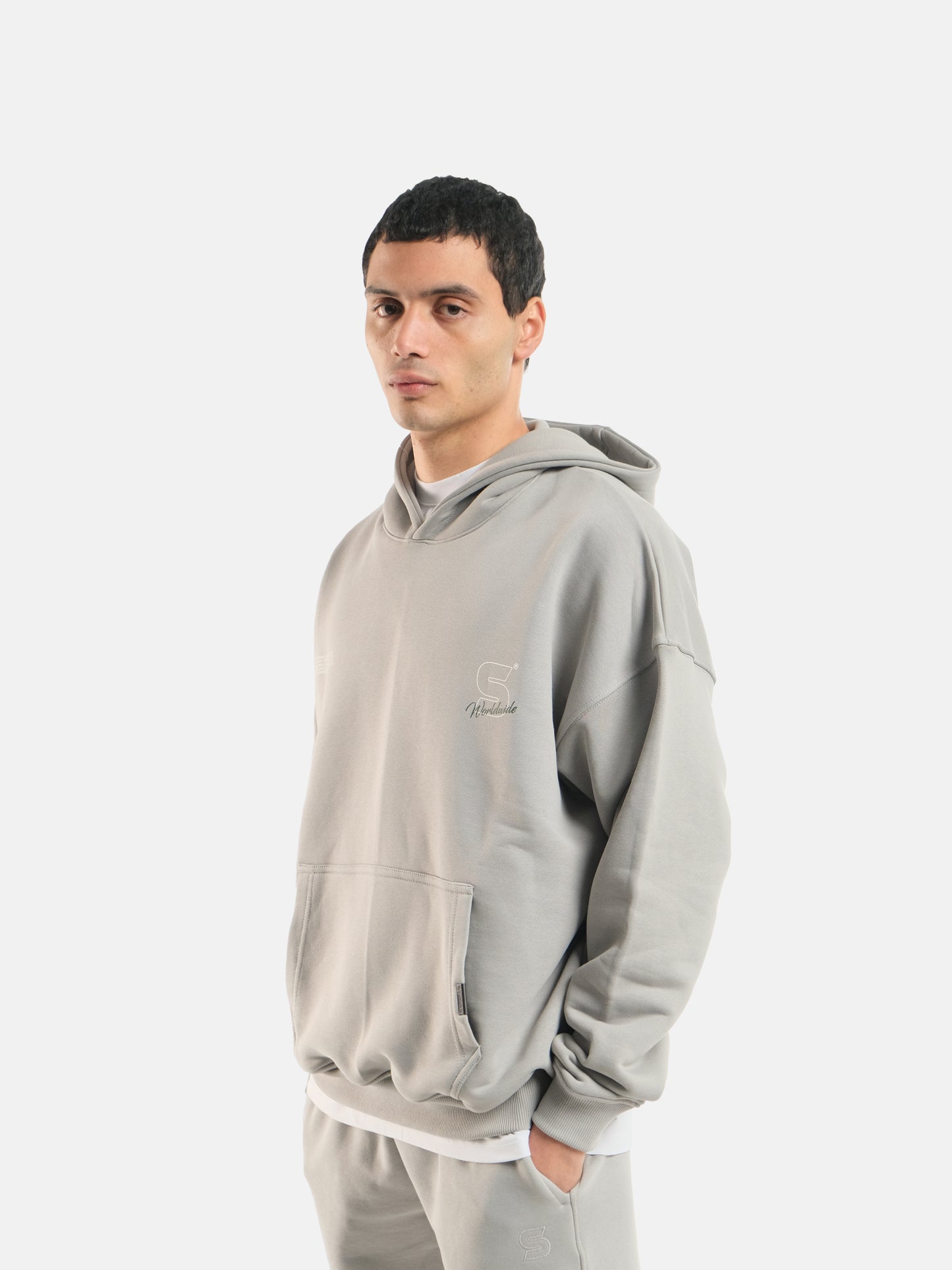 LIGHT GREY WORLDWIDE HOODIE