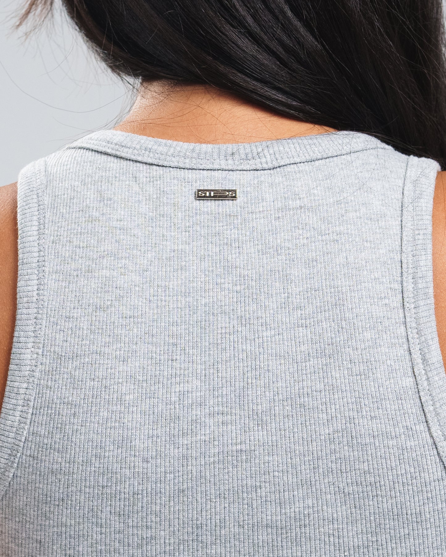 LIGHT GREY X DARK GREY DENIM POCKET TANK TOP