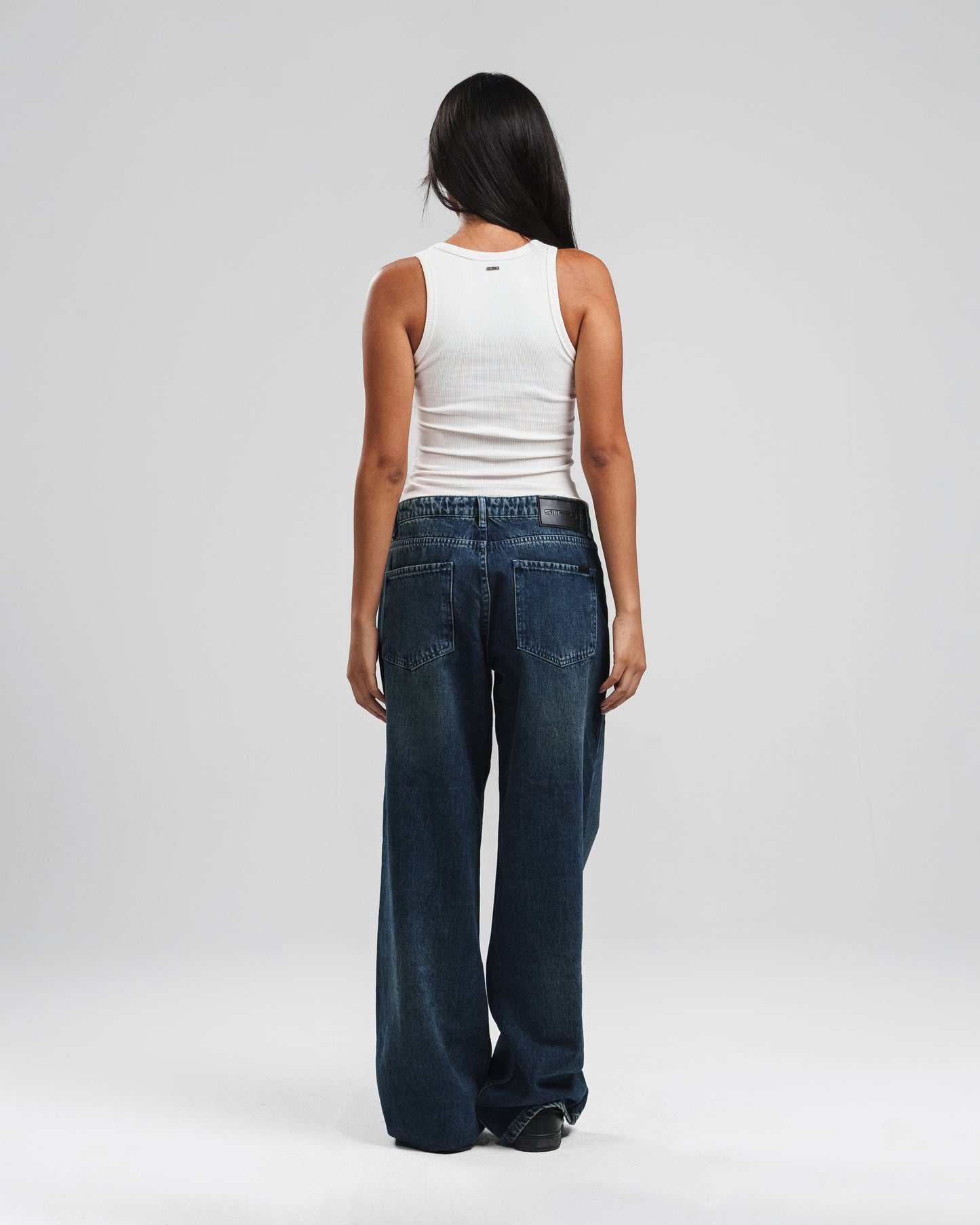 MINE BLUE RELAXED MID RISE JEANS