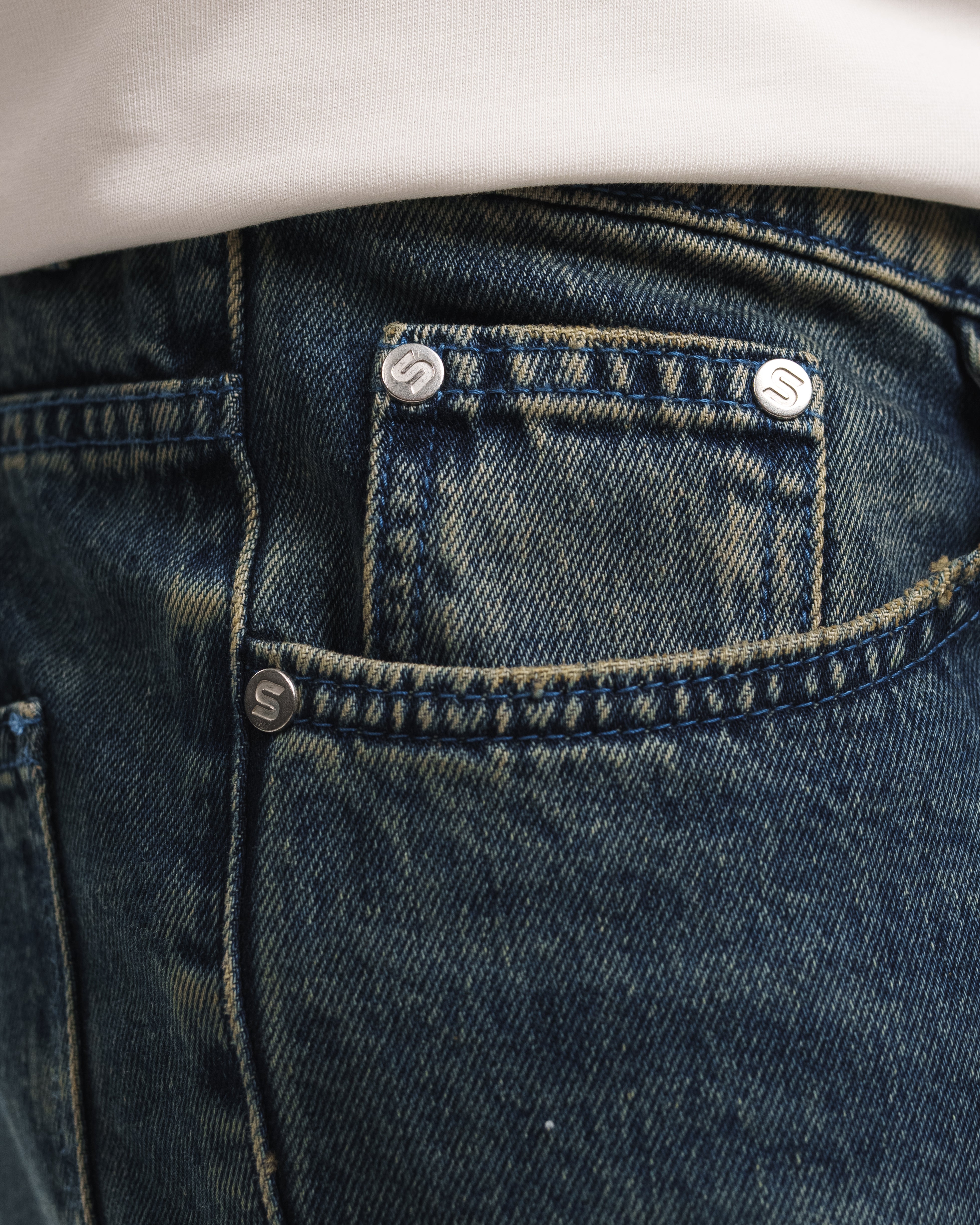 MINE BLUE UTILITY BAGGY JEANS