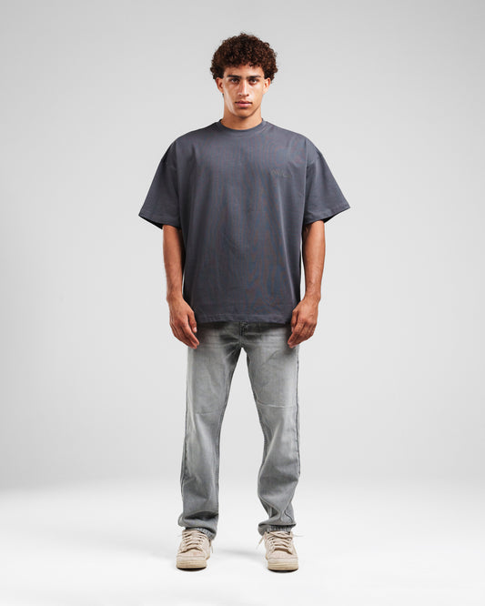 SMOKED GREY TAPERED STRAIGHT JEANS