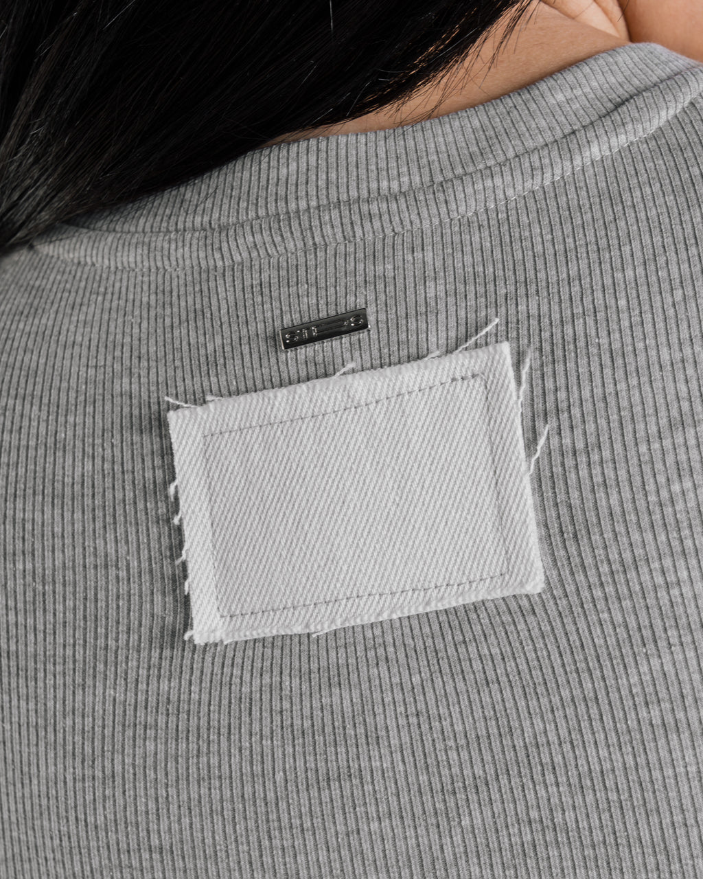 DENIM PATCH V TANK TOP