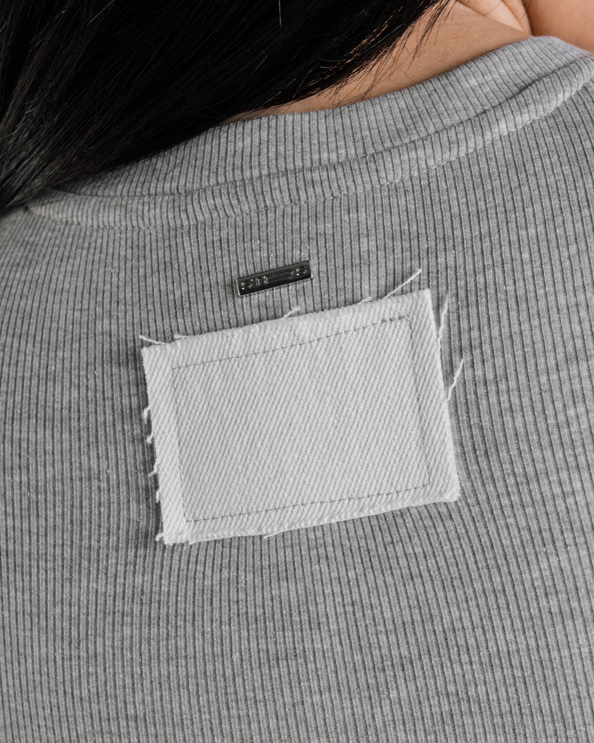 DENIM PATCH V TANK TOP