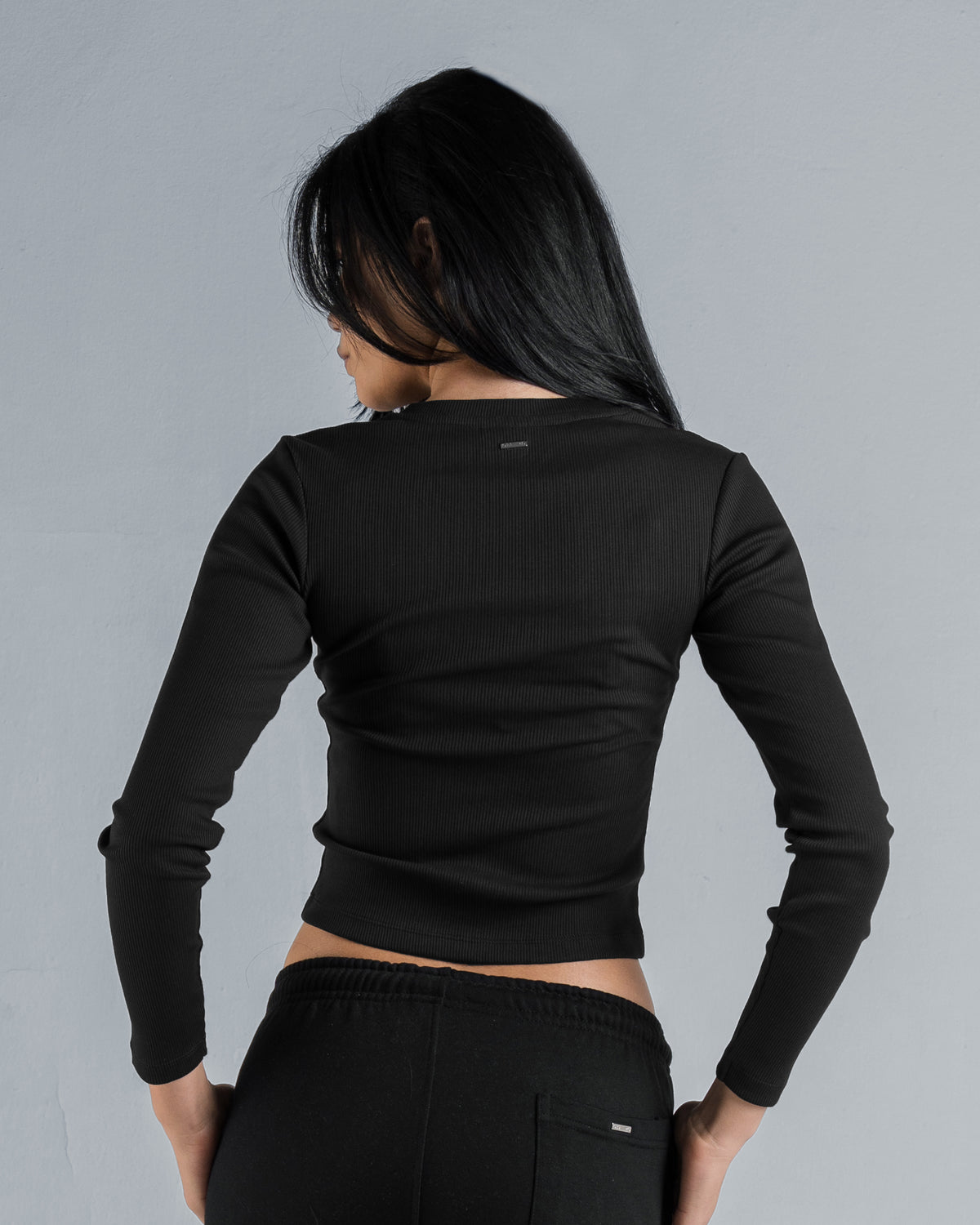 Ribbed V-Neck Long Sleeve