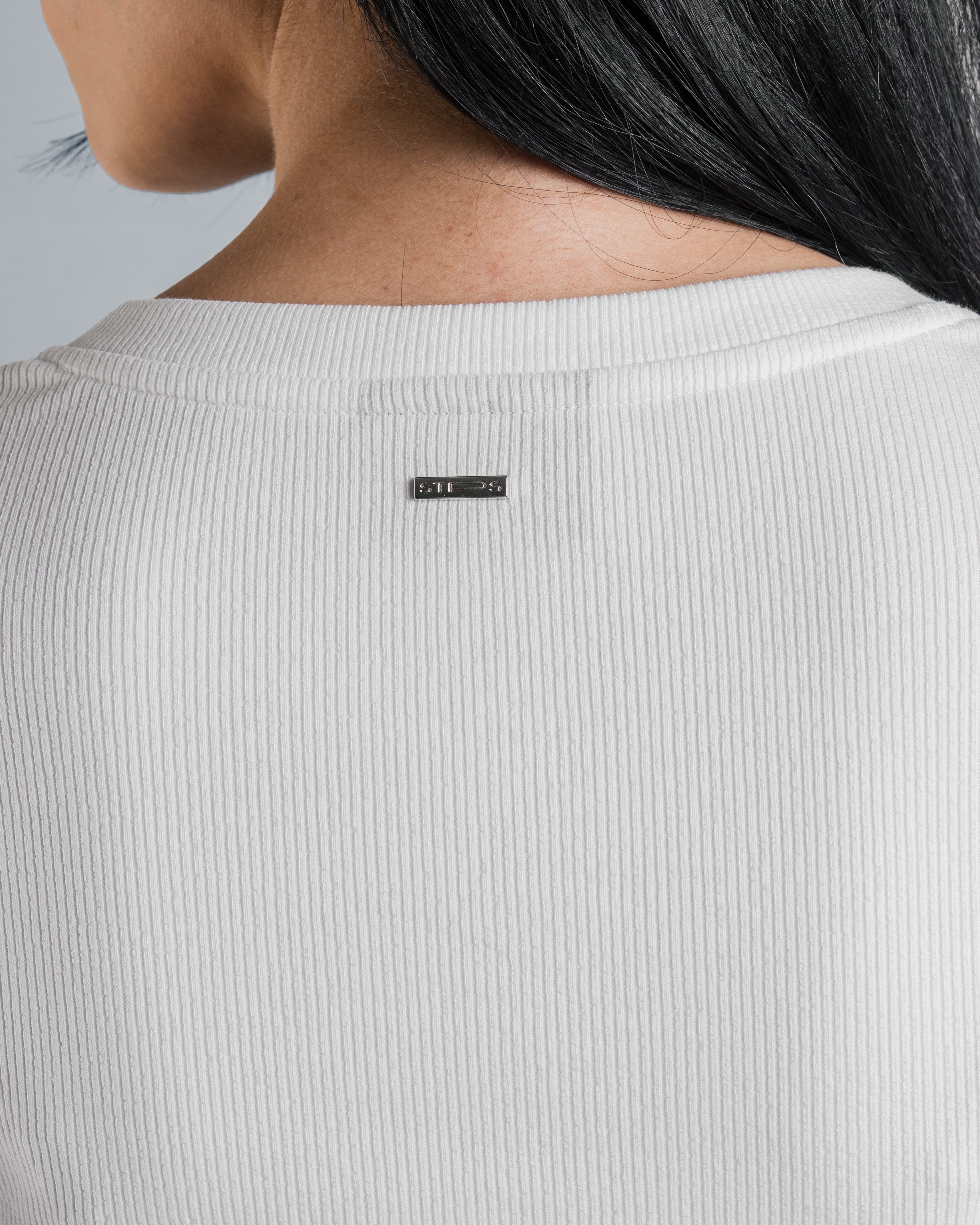 Ribbed V-Neck Long Sleeve