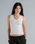 DENIM PATCH V TANK TOP