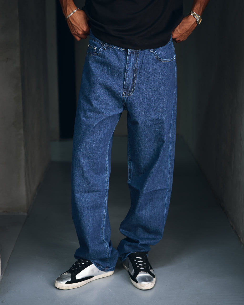 Men's Indigo Baggy Jeans