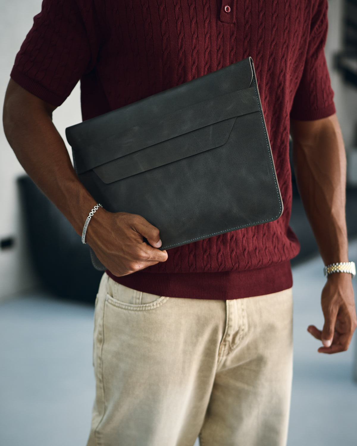 Smoke Grey Envelope Genuine Sleeve