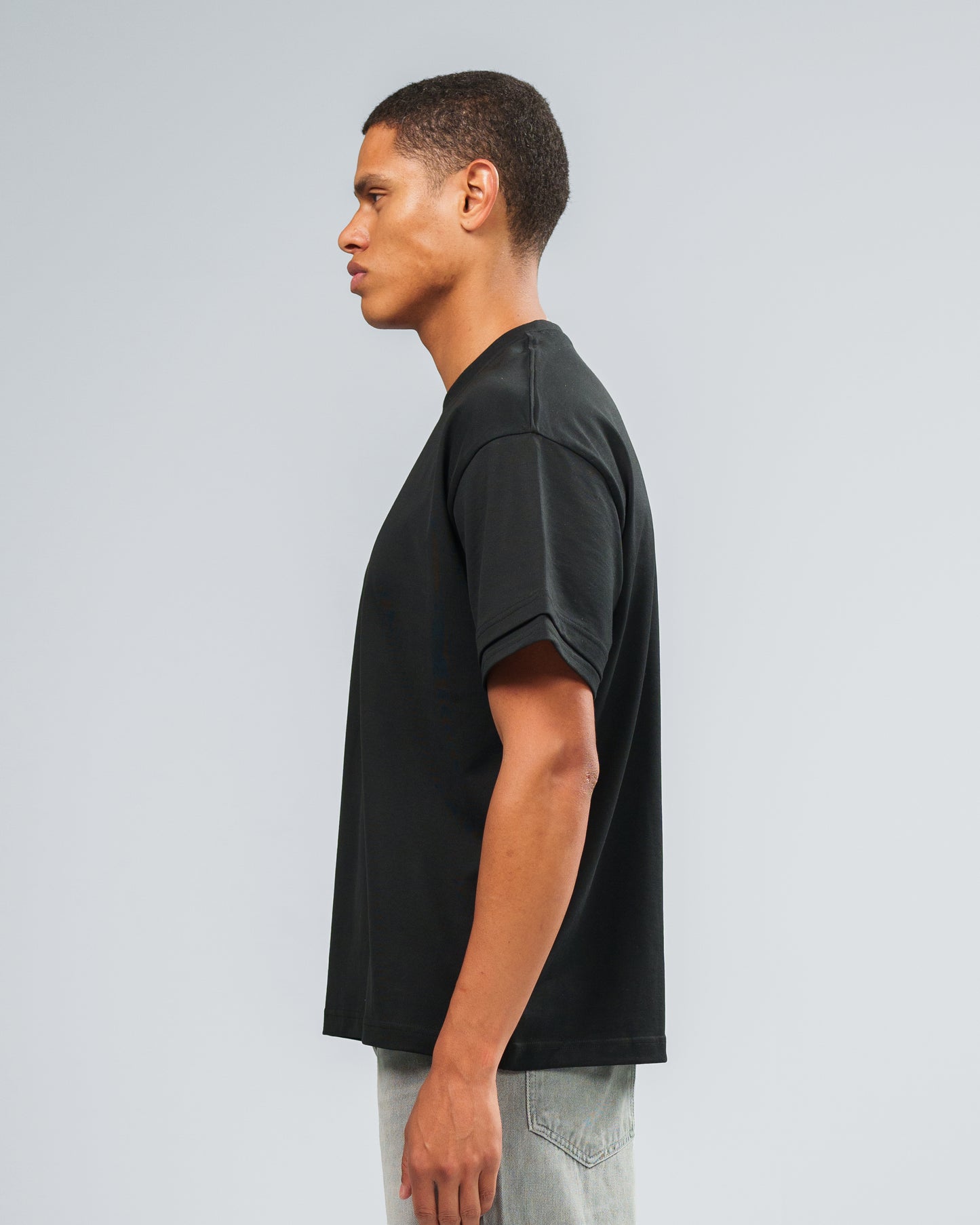 BLACK DOUBLE SLEEVE T-SHIRT