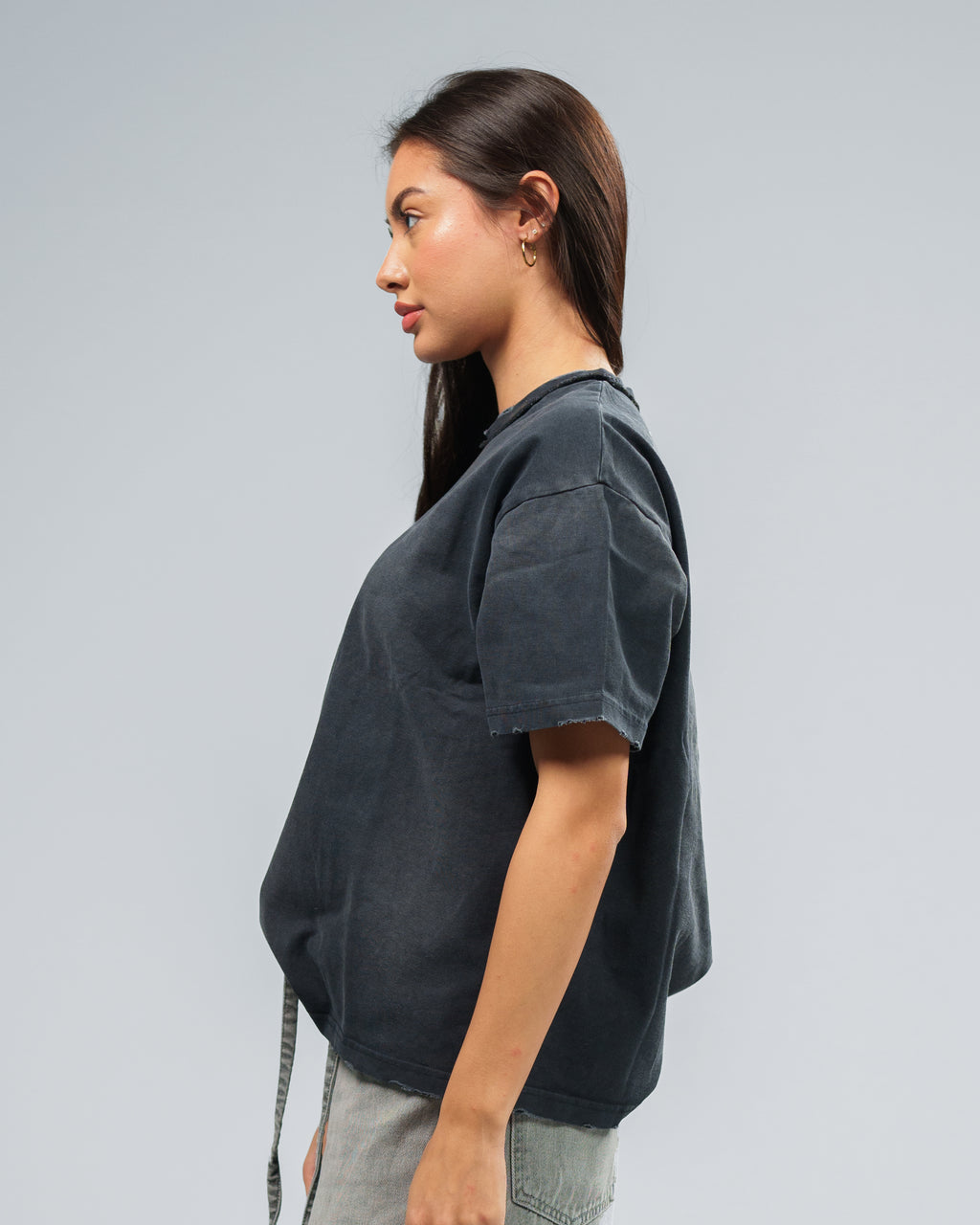 STONE WASHED DOUBLE POCKET T-SHIRT