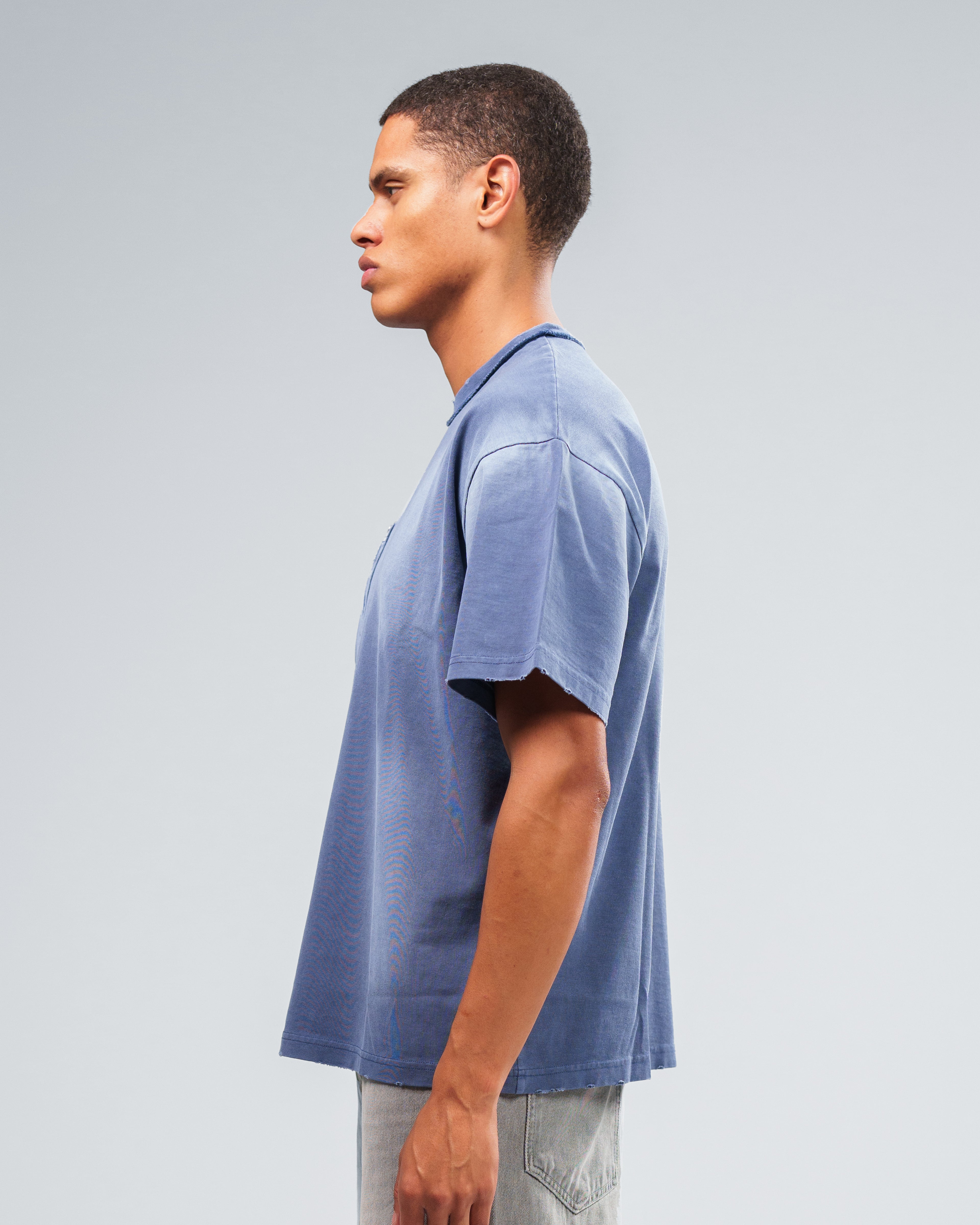 STONE WASHED DOUBLE POCKET T-SHIRT