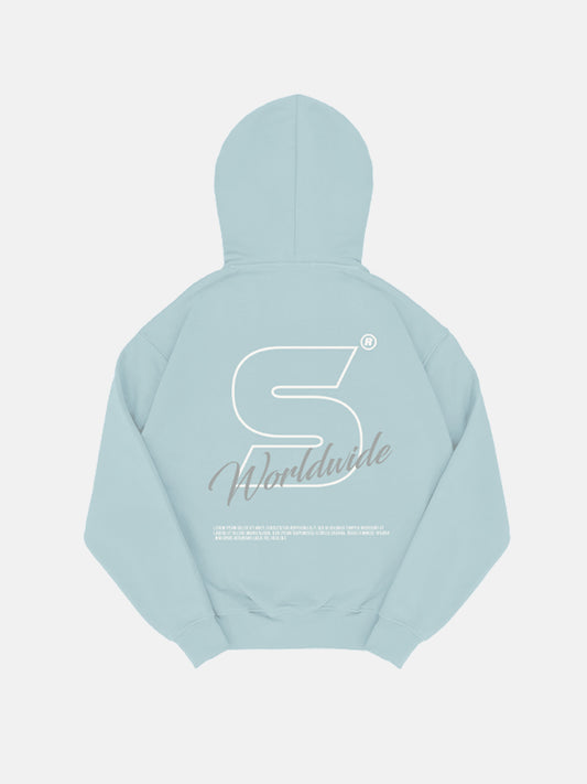 POWDER BLUE WORLDWIDE HOODIE