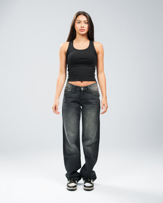 CARBON GREY SCULPT LOW RISE JEANS