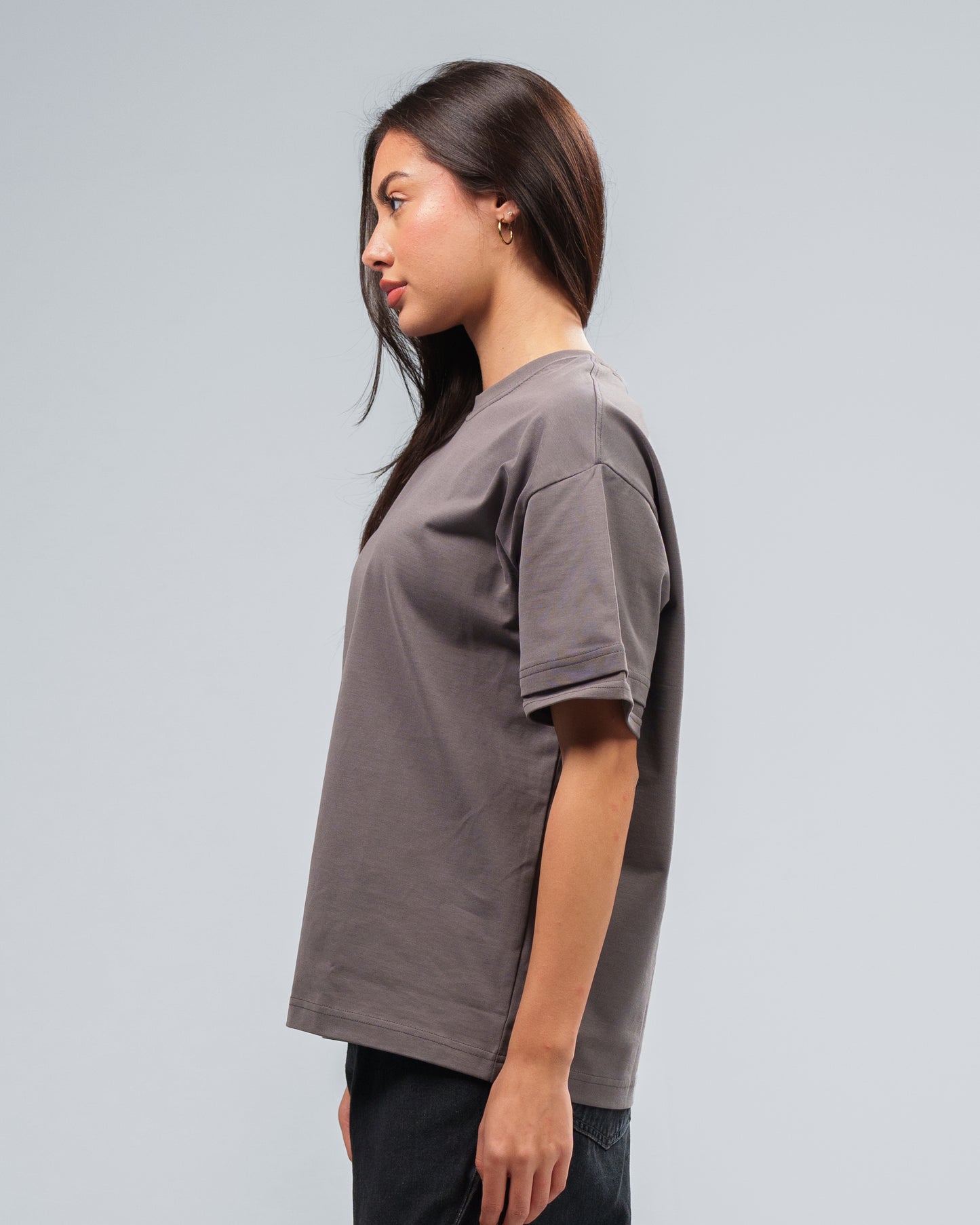 CHARCOAL GREY DOUBLE SLEEVE T-SHIRT