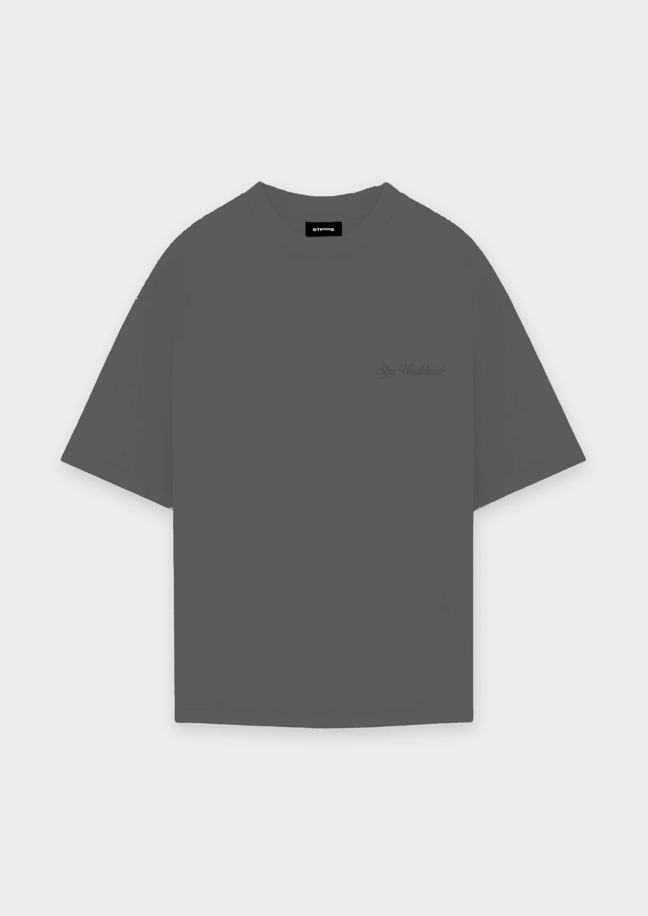 CHARCOAL WORLDWIDE EMBROIDERED T-SHIRT