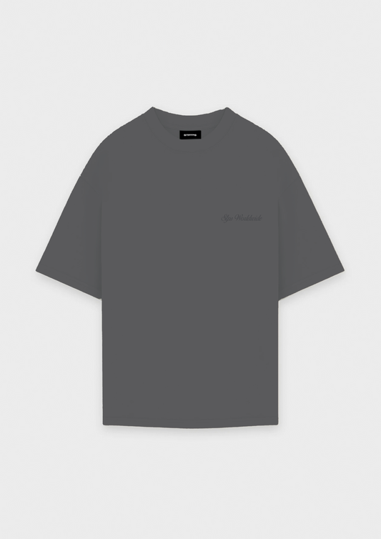 CHARCOAL WORLDWIDE EMBROIDERED T-SHIRT