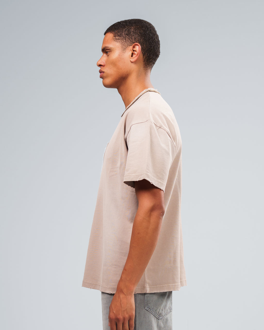 STONE WASHED DOUBLE POCKET T-SHIRT