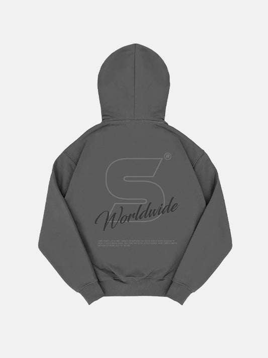 DARK GREY WORLDWIDE HOODIE