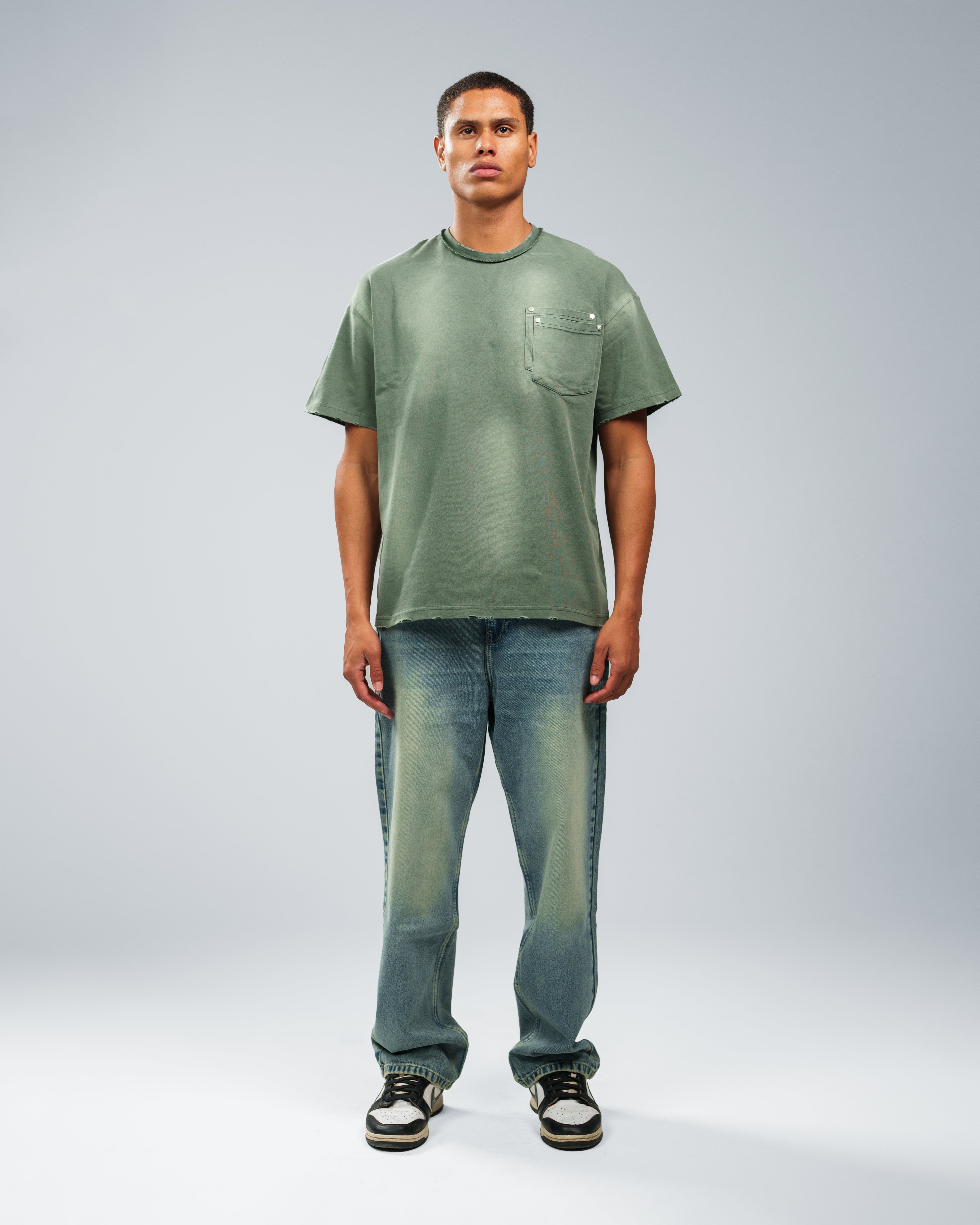 DIRTY BLUE UTILITY BAGGY JEANS