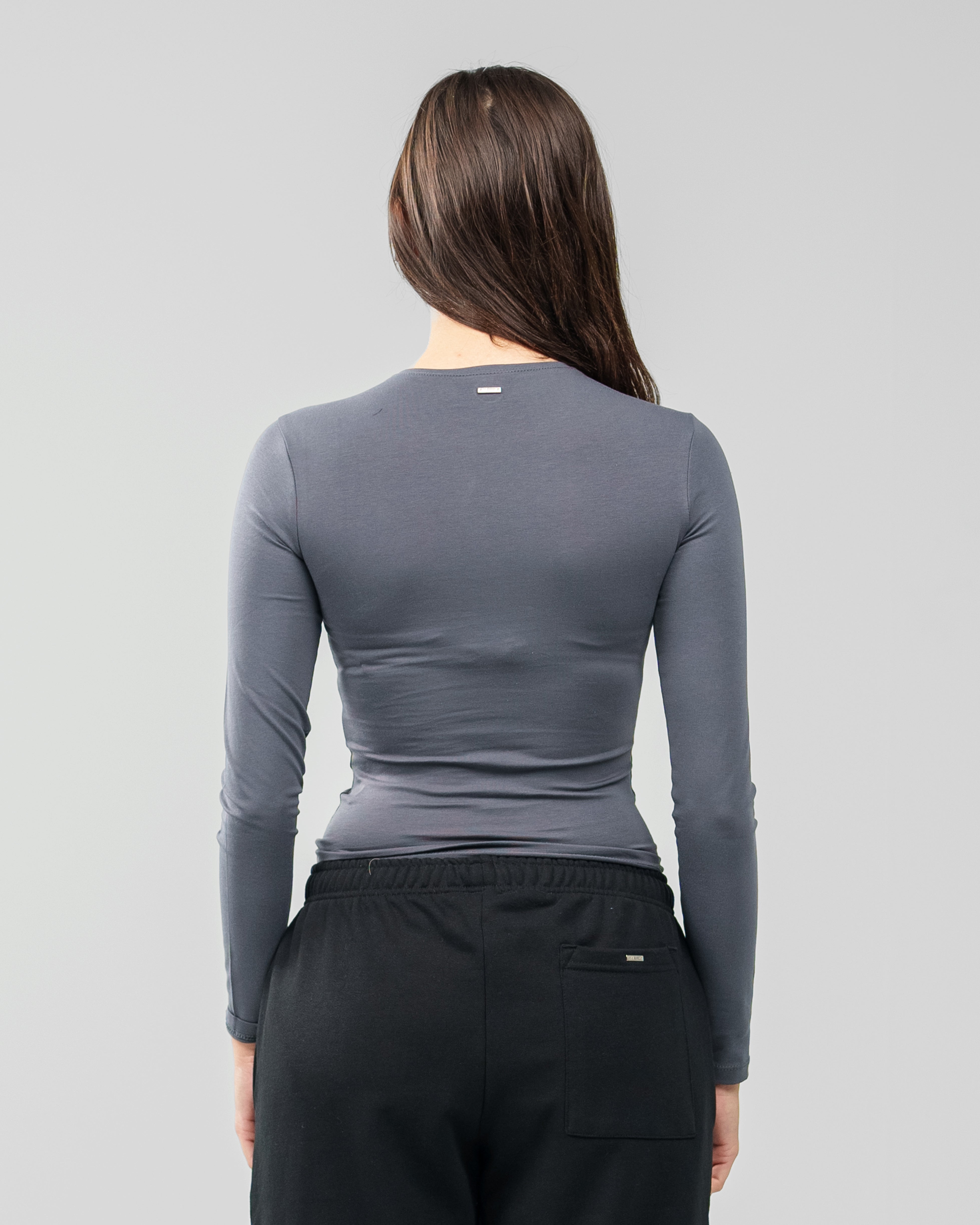 CHARCOAL GREY LONG SLEEVE TOP