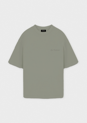 SAGE GREEN WORLDWIDE EMBROIDERED T-SHIRT