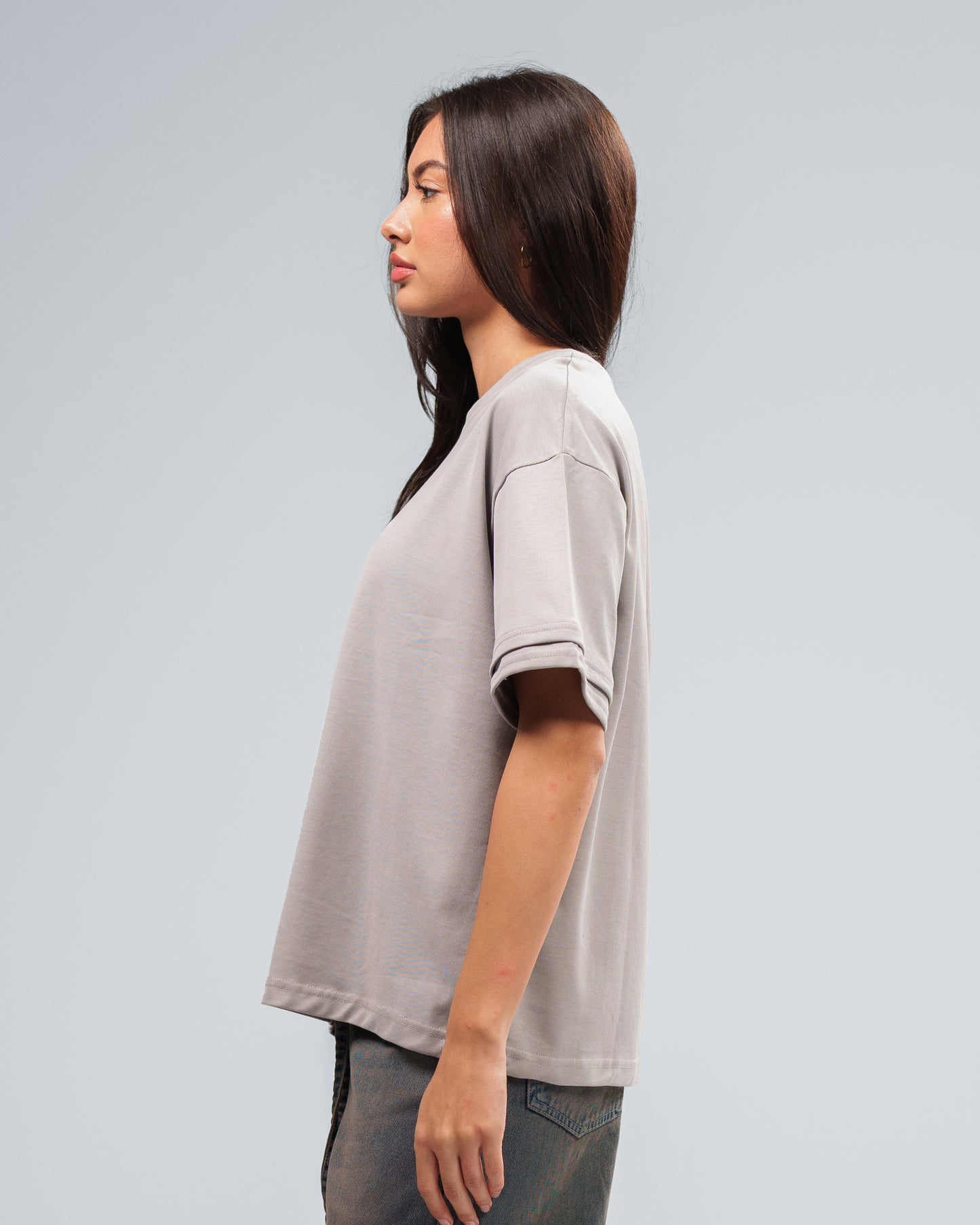 SMOKE GREY DOUBLE SLEEVE T-SHIRT