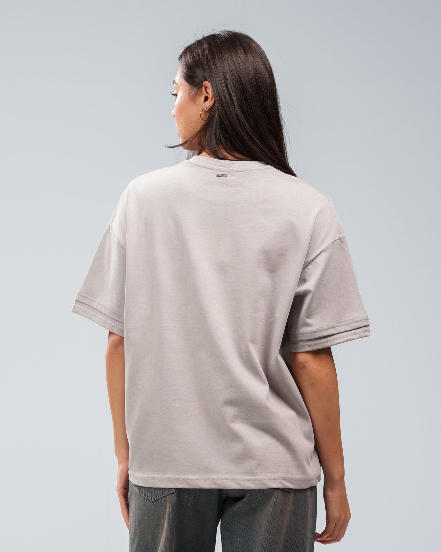 SMOKE GREY DOUBLE SLEEVE T-SHIRT